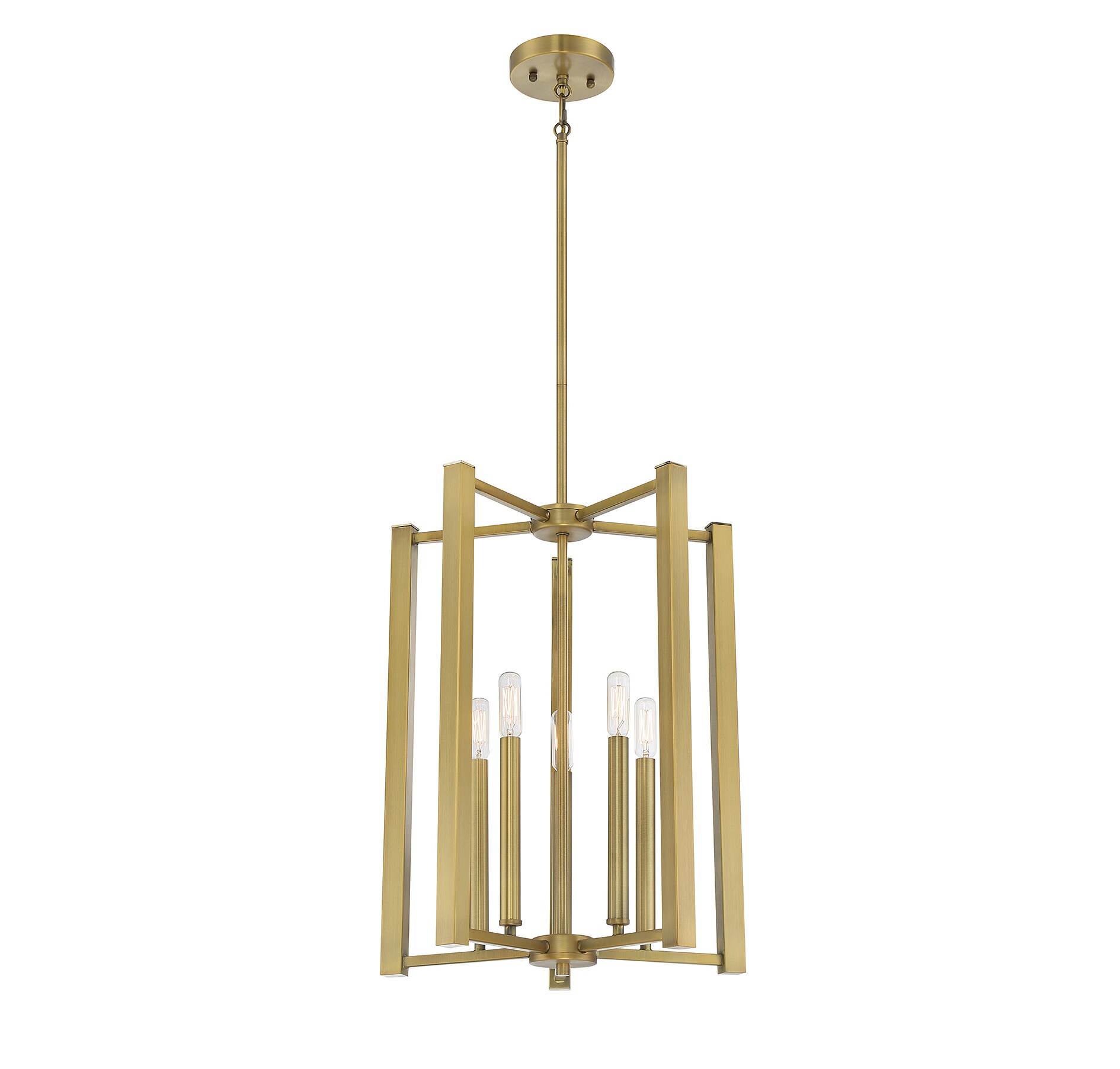 Benson Warm Brass 5-Light Lantern Pendant