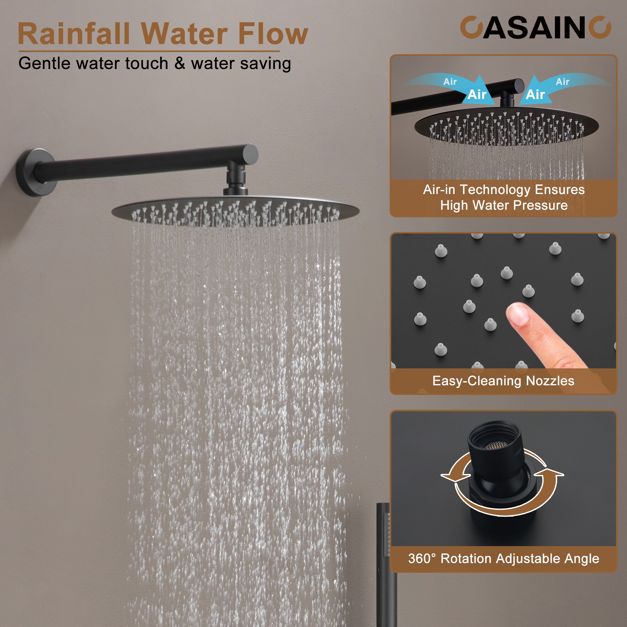 CASAINC CASA08BN-12 Showerhead-Bar-Panels - View #4