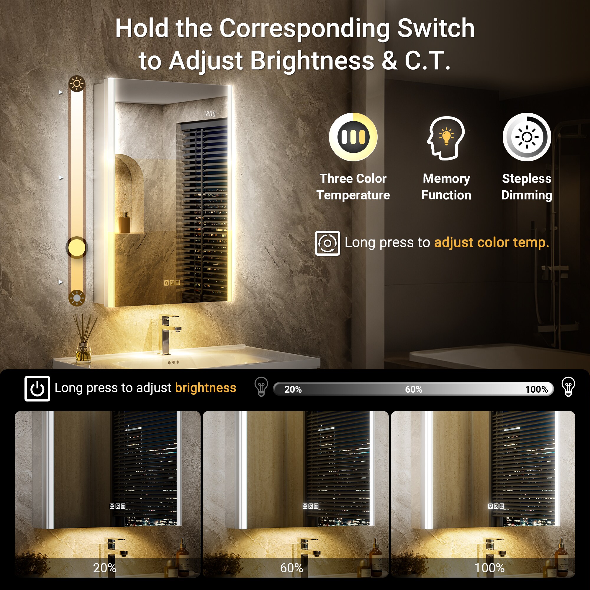 QueenFun WSMCALP3632 Bathroom-Medicine-Cabinets - View #4