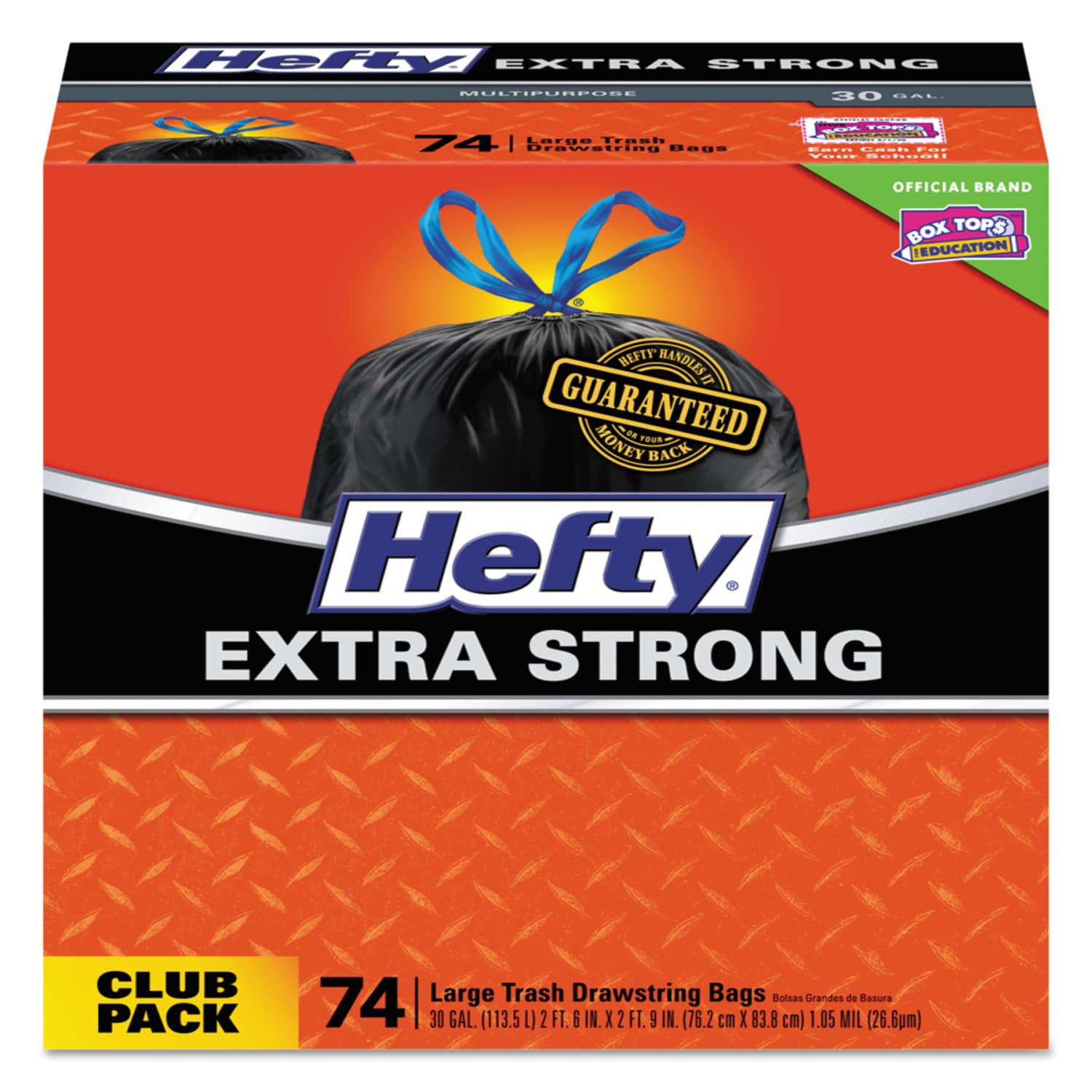 . 0 1 Pack of 74 Hefty Strong Large Trash Bags 30 Gallon 74 Count 