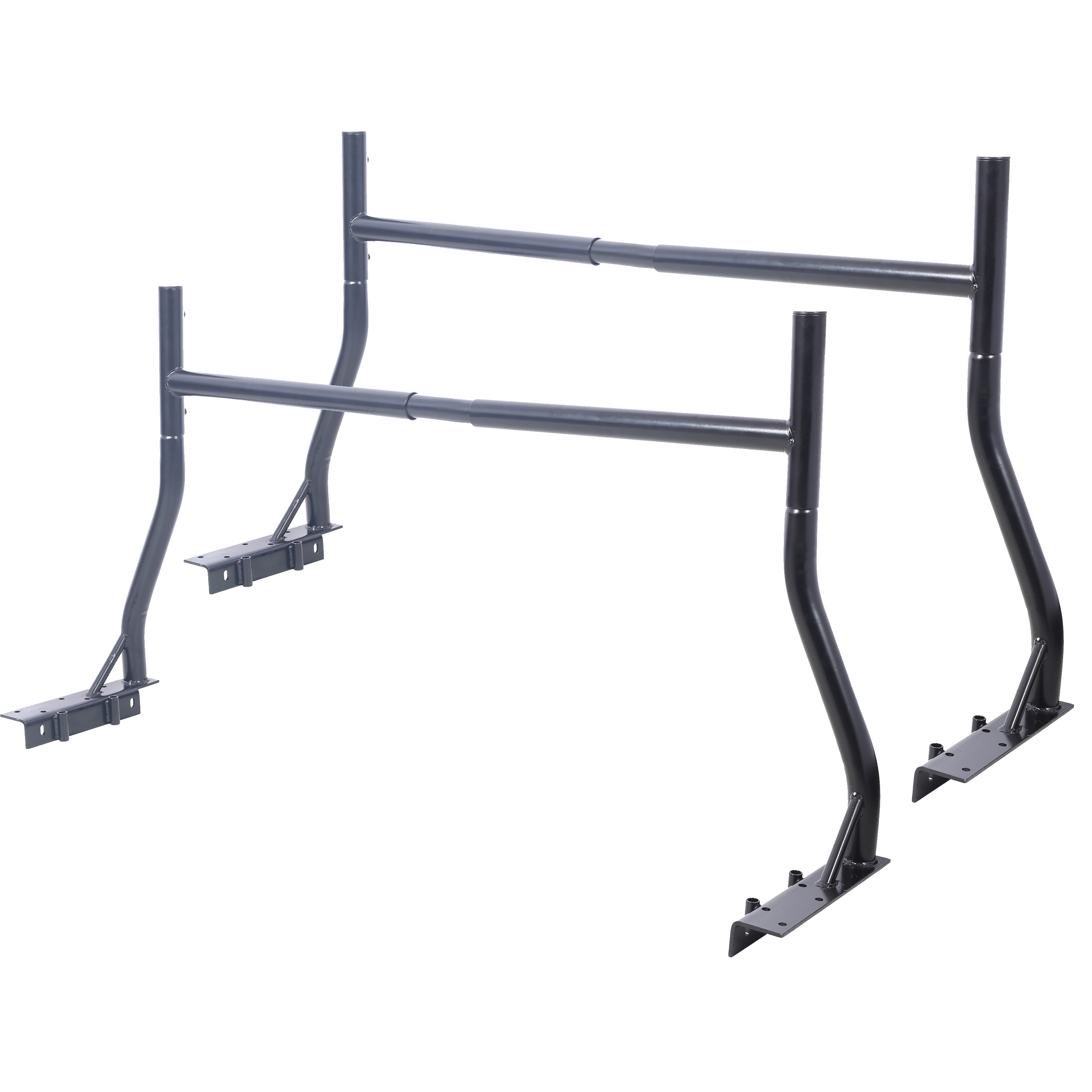 Tatayosi JL206510 800Ibs Capacity Extendable Steel Pick-Up Truck Ladder Rack Two-bar Set - Black