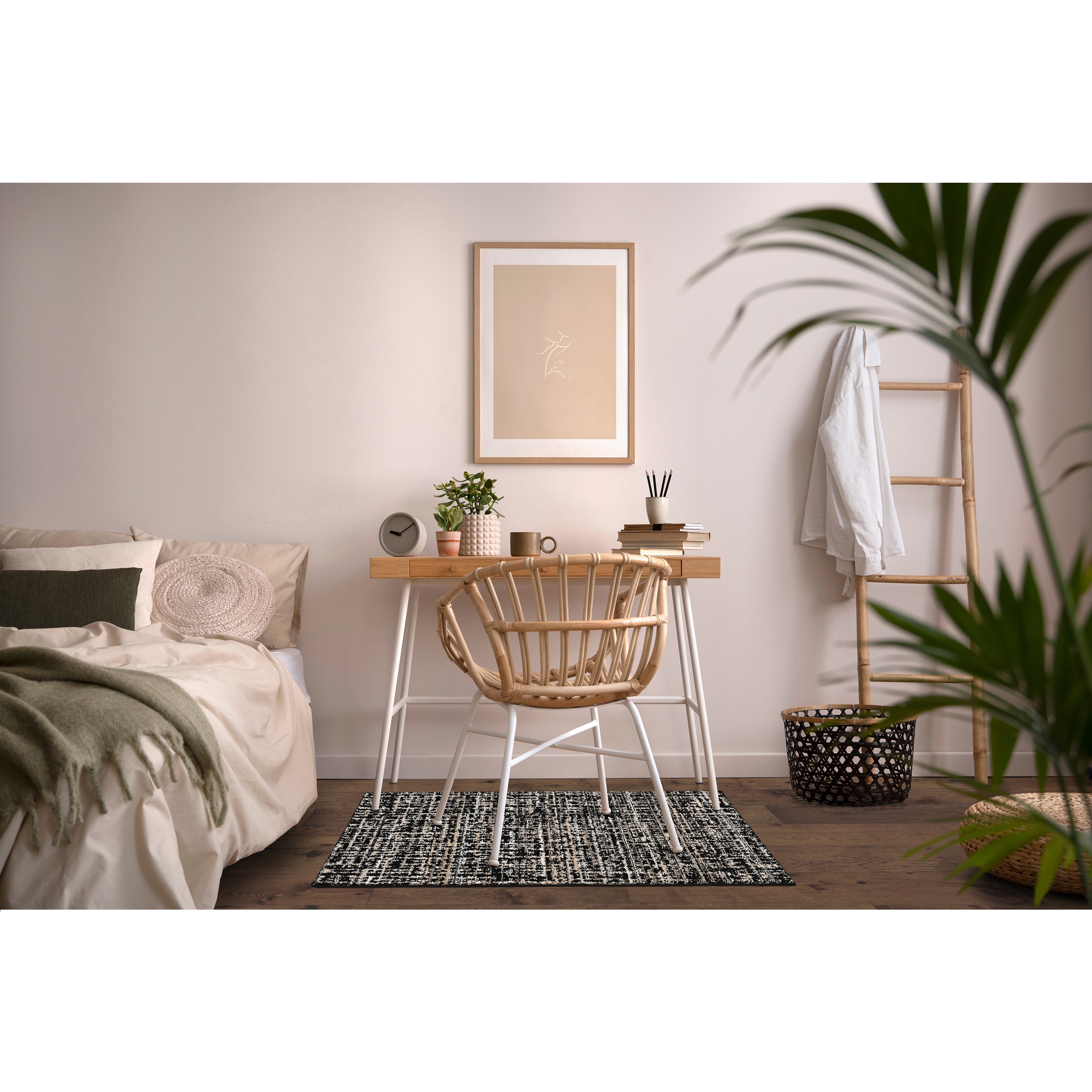 Garland Rug RUMBA0N036060GG8 Rumba 3 x 5 (ft) Tufted Polypropylene Black/Earth Tone Rectangular Indoor Abstract Mid-Century Modern Area rug