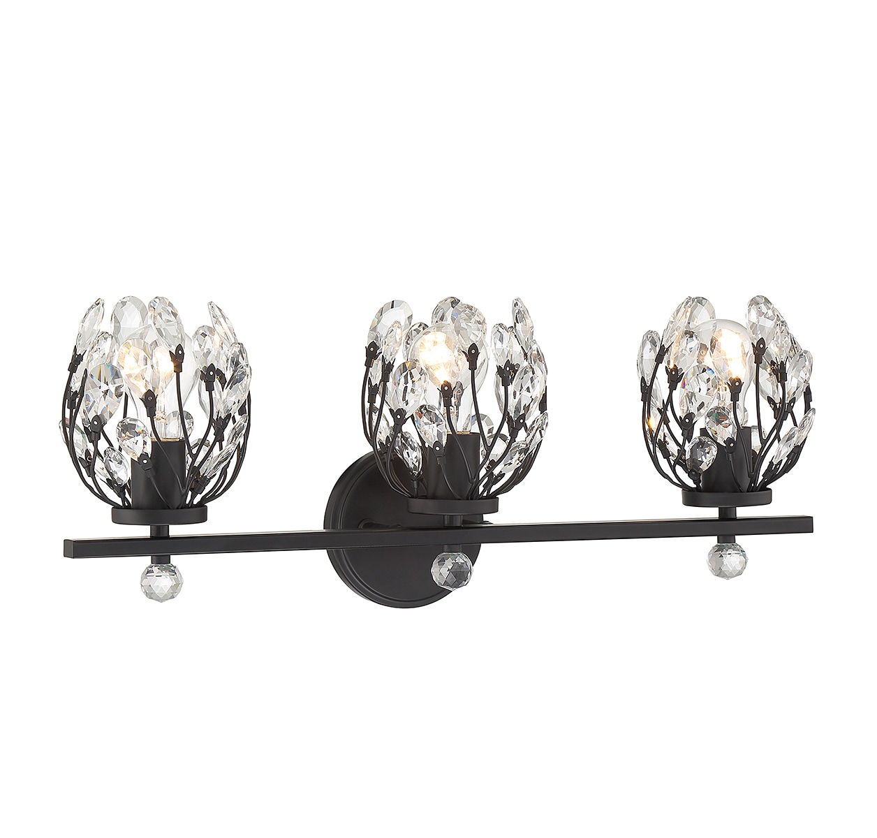 Savoy House Moreno 23.5-in 3-Light Matte Black LED Vintage Vanity Light ...