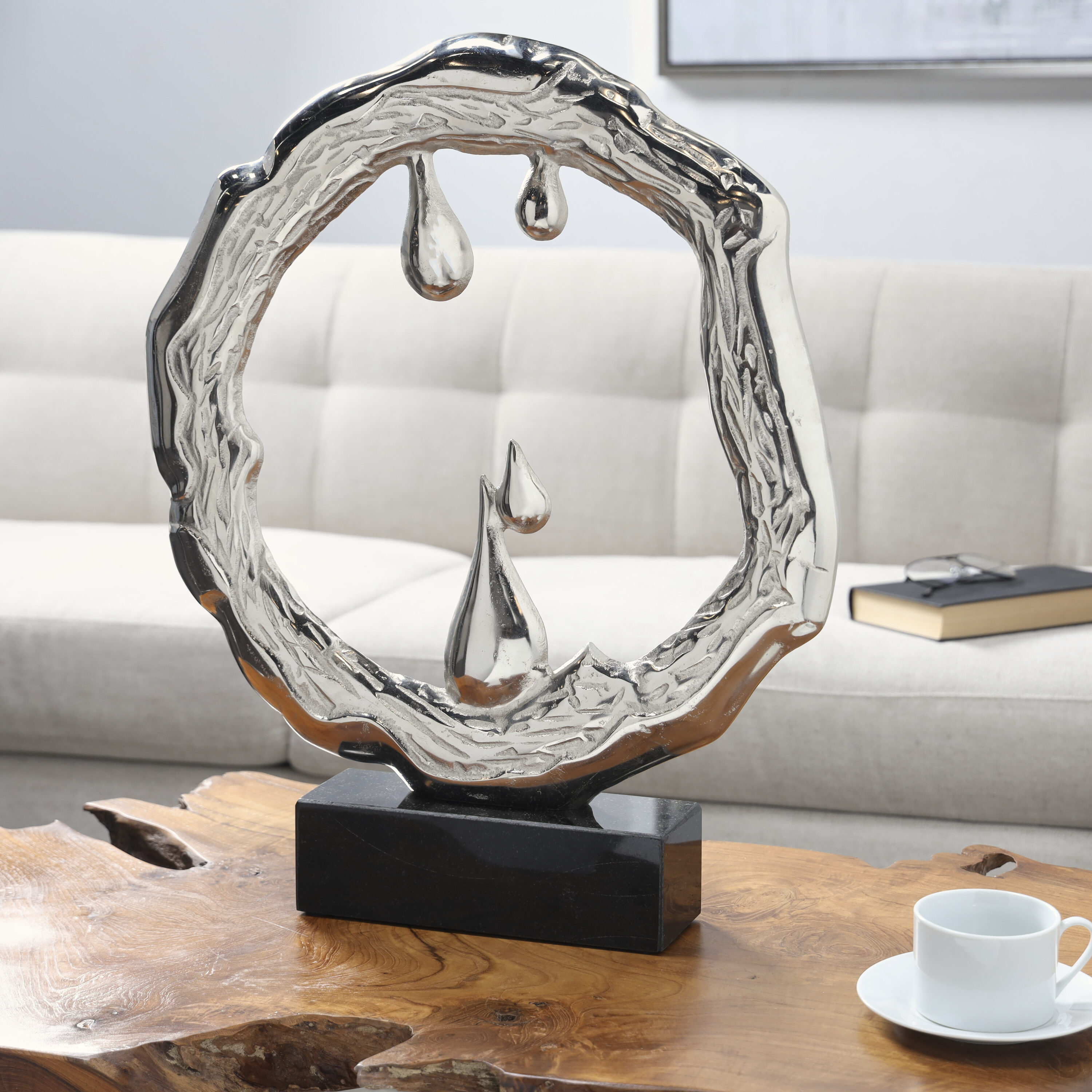 Grayson Lane 820909 Silver Aluminum Modern Sculpture