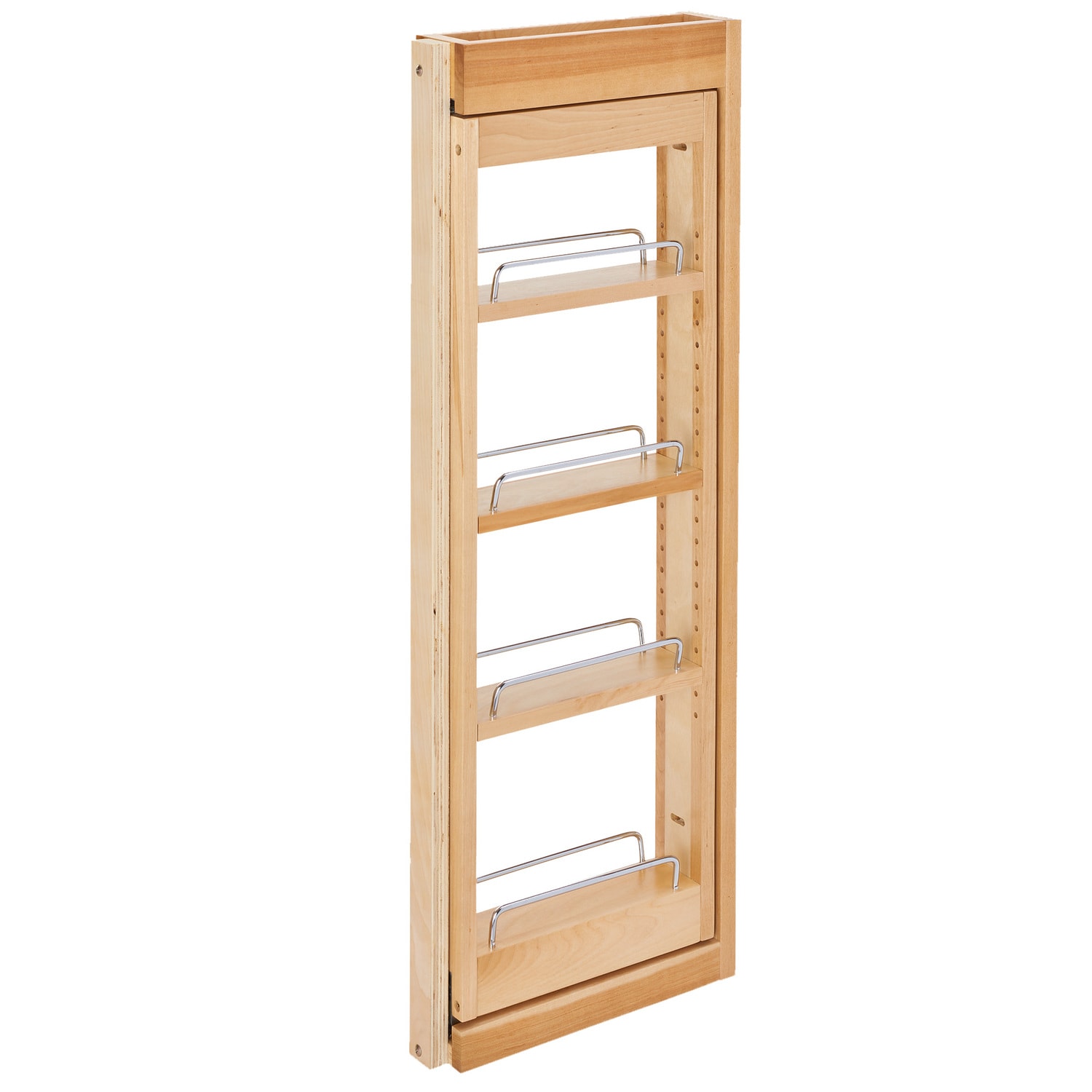Rev-A-Shelf 321543 3-Inches W x 33-Inches H x 11.13-Inches D 4 -Tier Cabinet-mount Brown Wood Soft Close Pull-out Spice rack