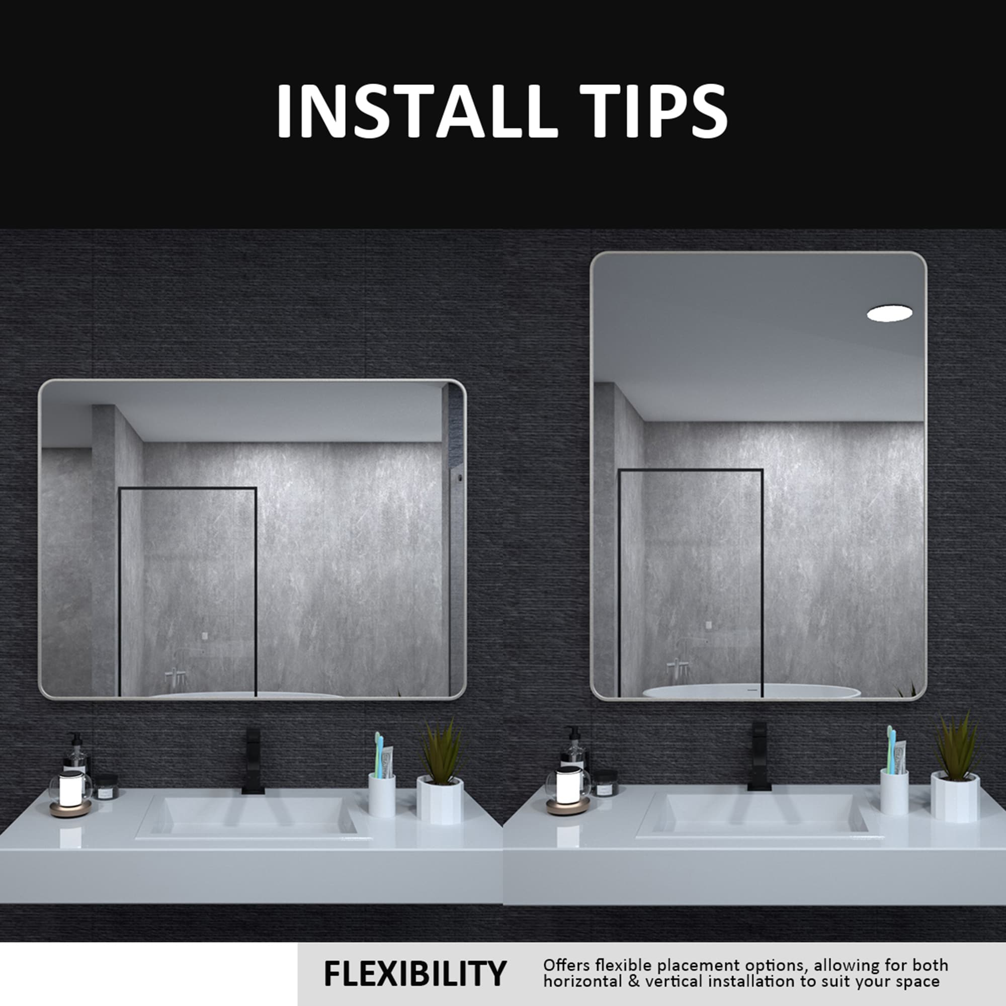ExBrite FUBM6036BN Framed-Bath-Mirrors - View #6
