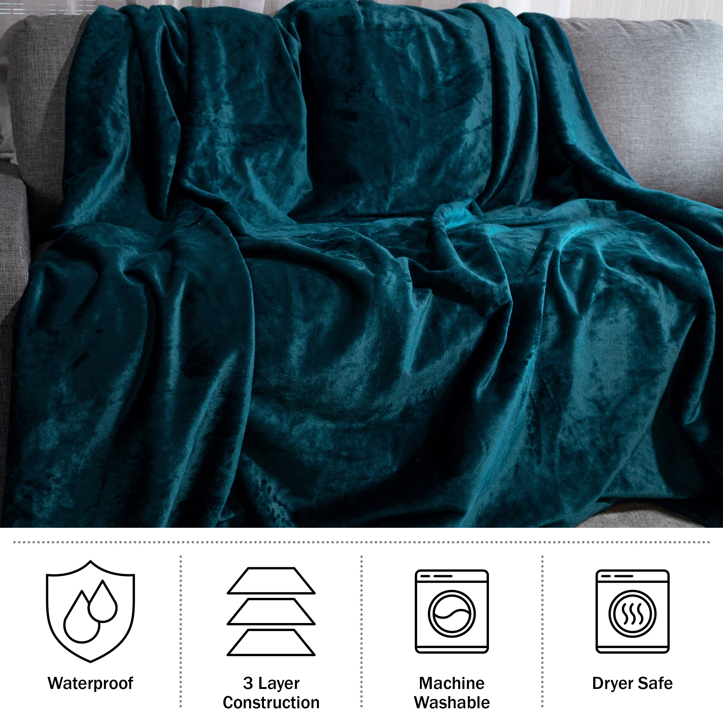 Hastings Home HT-THROW3-GRN Blankets-And-Throws - View #2