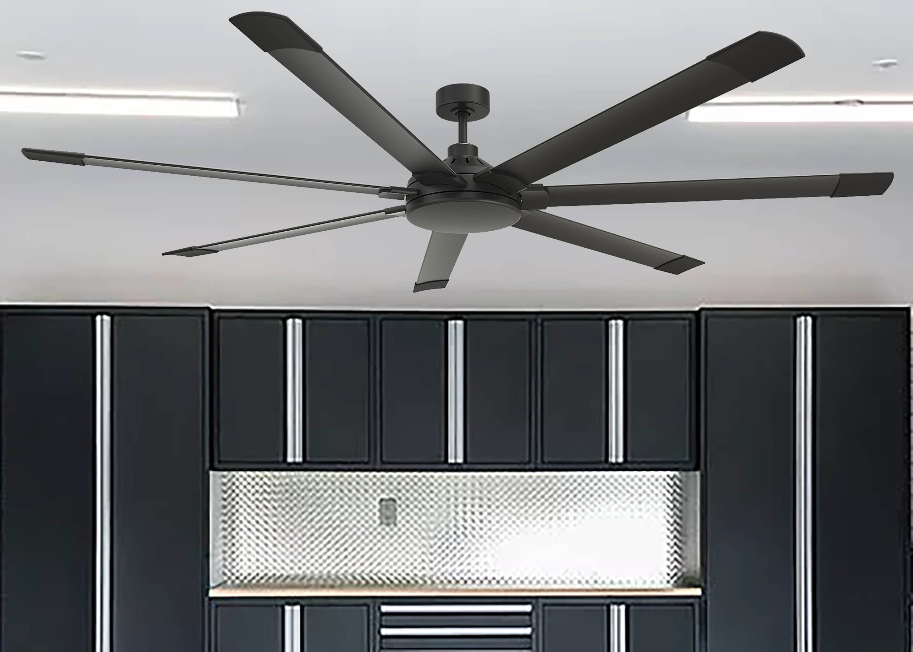 Harbor Breeze Megalodon 100-in Matte Black Indoor/Outdoor Ceiling 