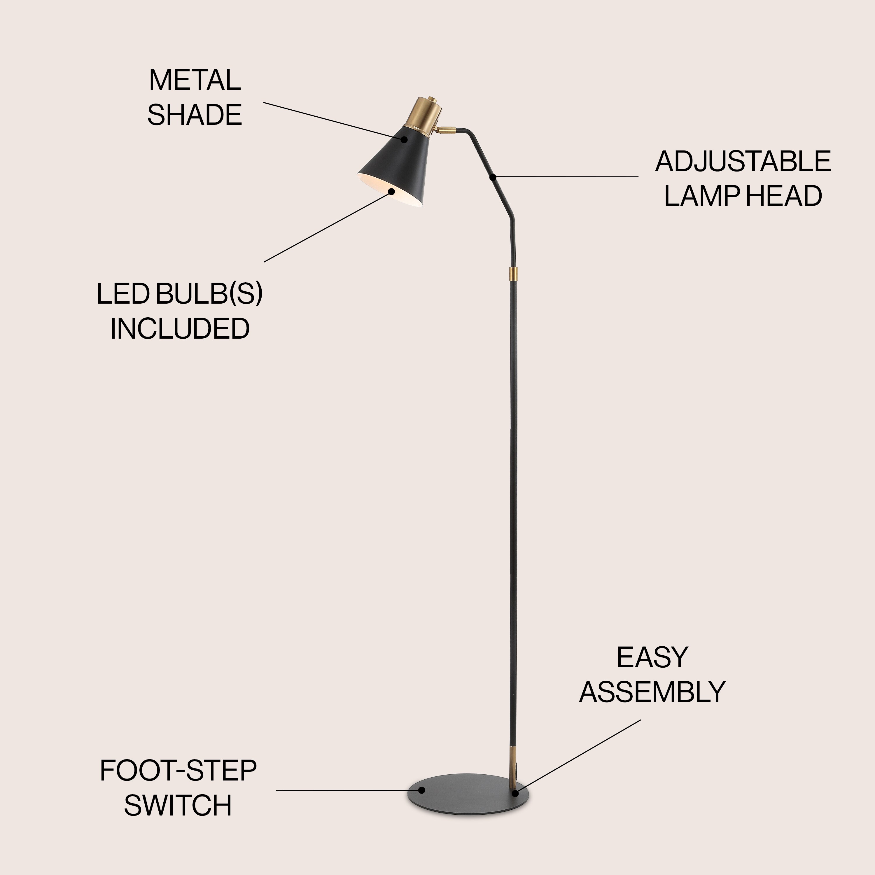 JONATHAN  Y JYL6130A floorlamps - View #2