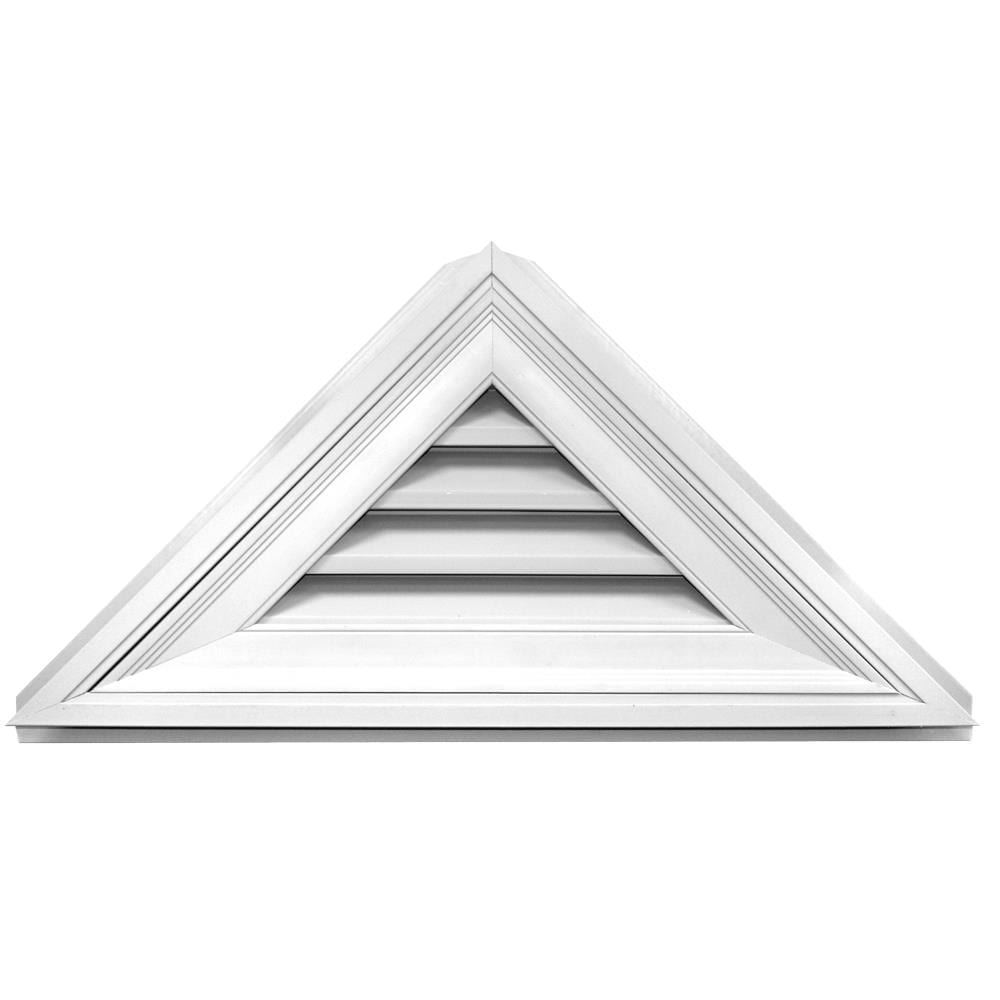 Builders Edge 120141204001 34-in x 17-in White Triangle Vinyl Gable Louver Vent
