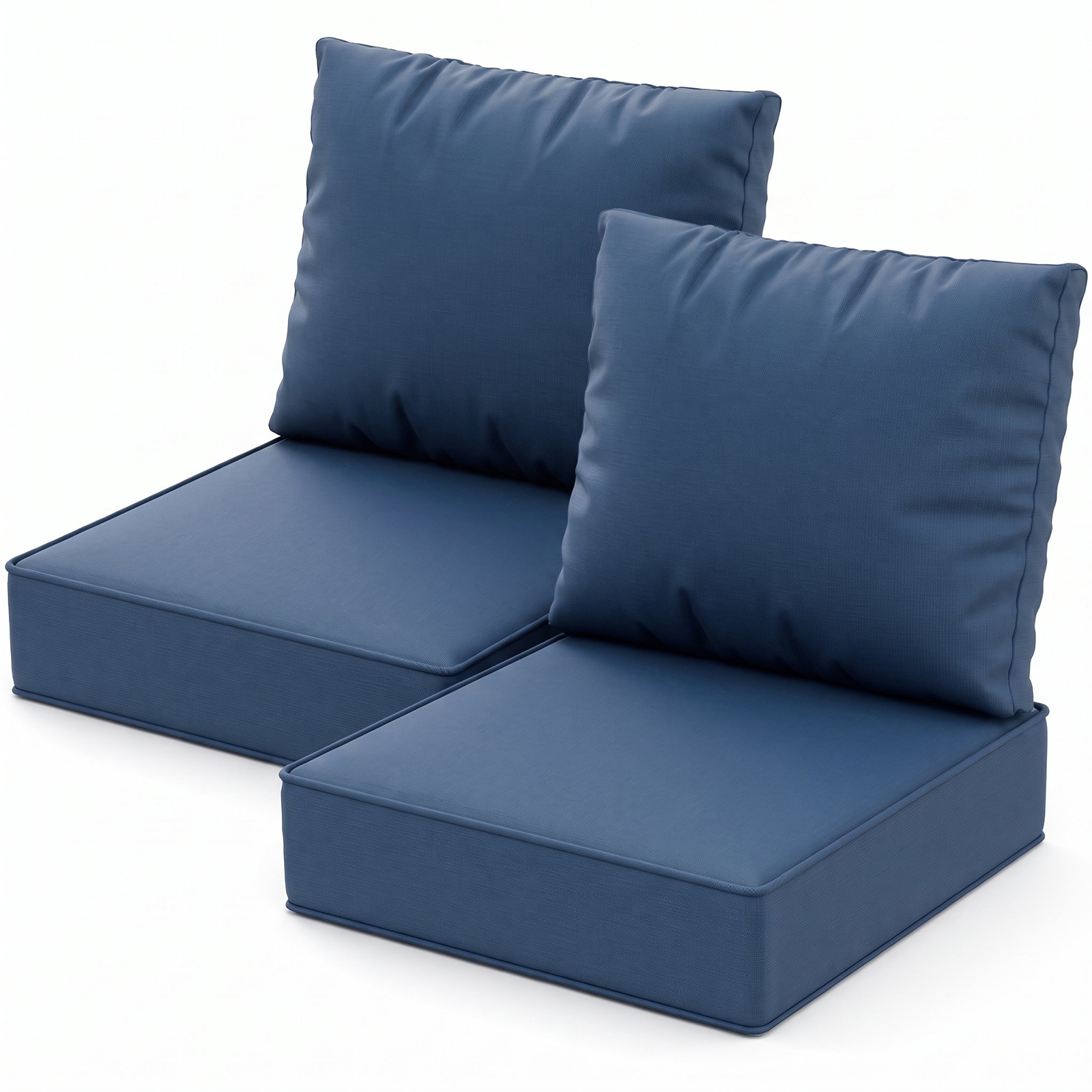 MOONCOOL -  2 Pack Outdoor Chair Cushions 6 Inch Thick Seat 8 Inch Back Pillows 28D High Density ...