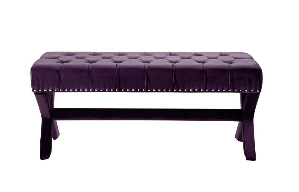 Chic Home Design FBH2773-LW Neil Modern Plum Accent Bench 45.28-in x 19.69-in x 19.29-in