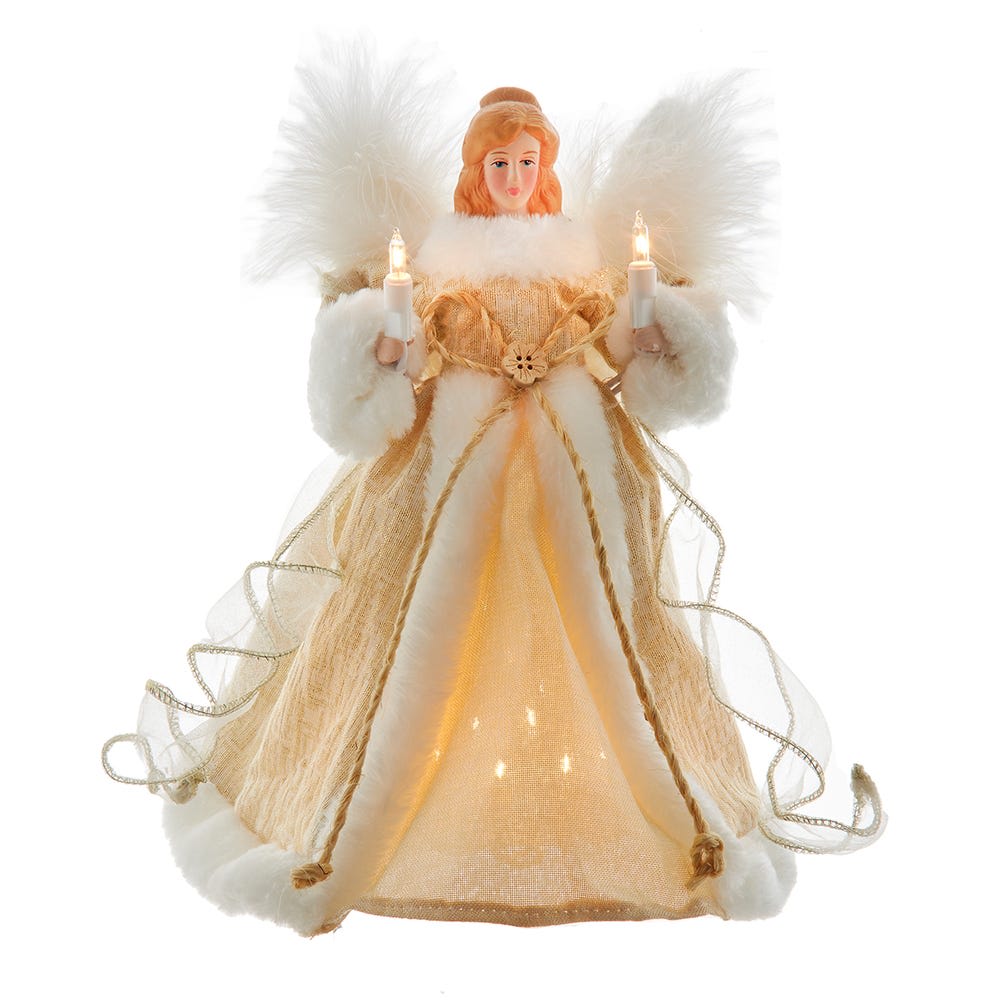 10-Inch 10-Light Natural Angel Tree Topper
