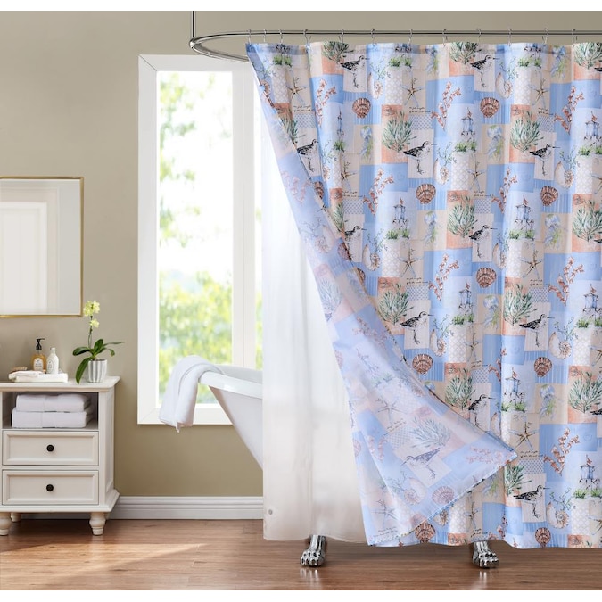 Olivia Gray 72 In Polyester Sea Life, Sea Life Shower Curtain