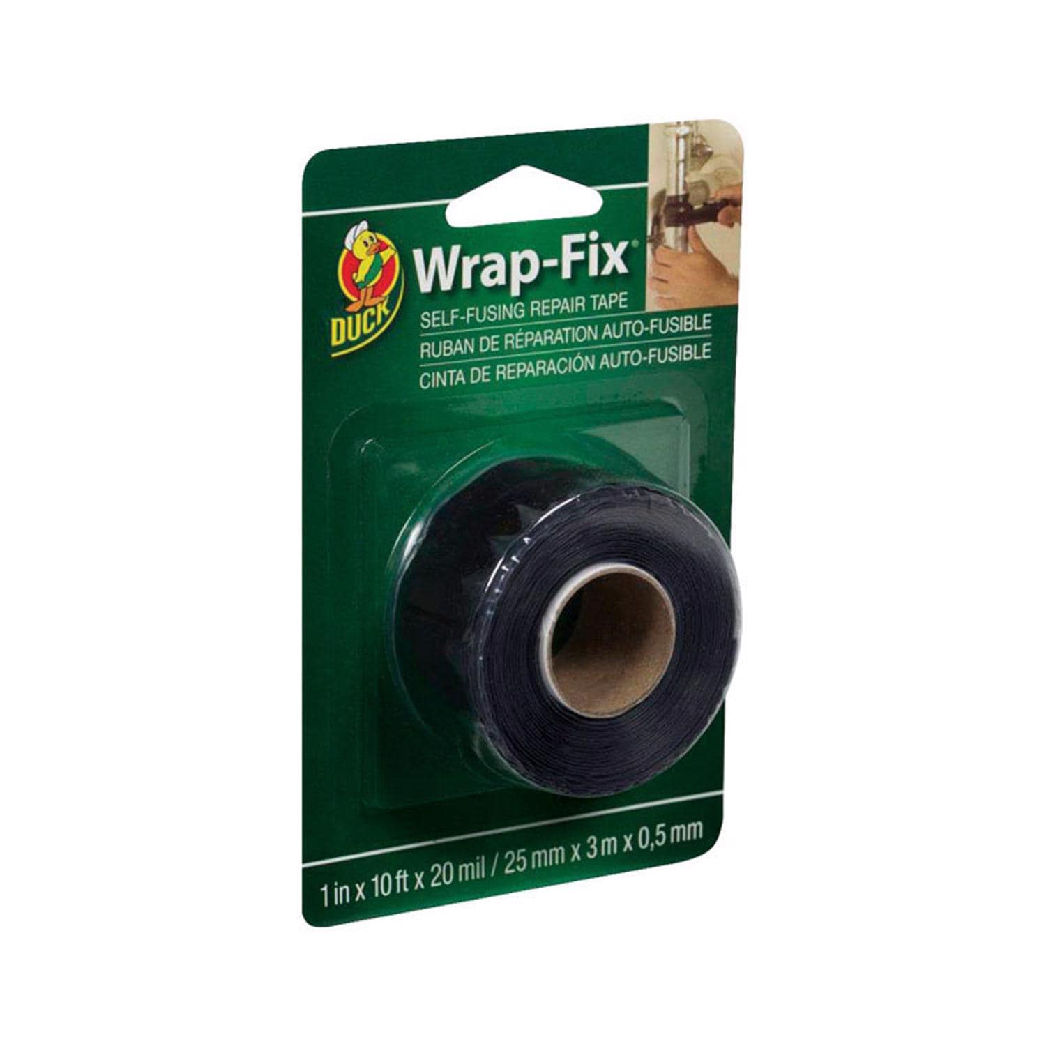Duck Wrap Fix 1 in. W X 10 ft. L Black Self Fusing Repair Tape #EJD3073533
