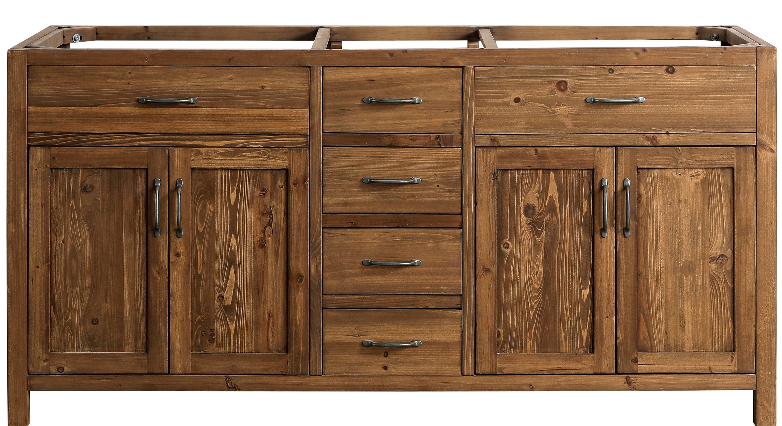 Design Element DEC4002-D-CB Bryson 71-in Walnut Bathroom Vanity Base Cabinet without Top