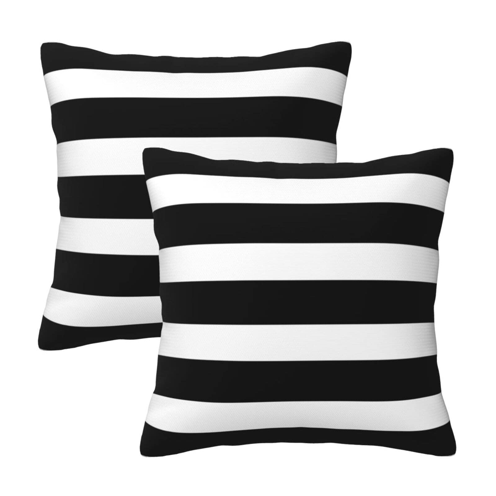 LAIFUCAM  Stripe Black and White Farmhouse Throw Pillow Covers 18x18 Inch Set of 2 Soft Polyester Decorative Cushion Covers for Sofa Bed Chai