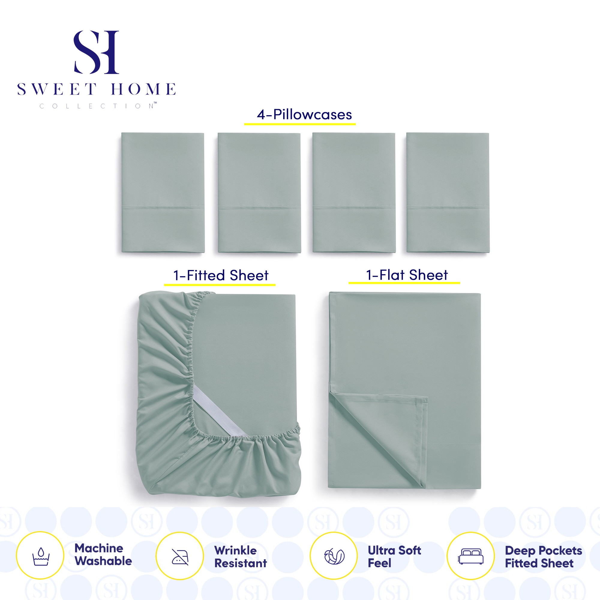 Sweet Home Collection LOW-6P-SH-FL-SLT Sheet-Sets - View #3