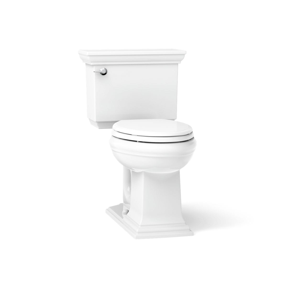KOHLER 98994-0 Memoirs The Complete Solution White Elongated Chair height 12-in Rough-In WaterSense 1.28 GPF Single Slow Close Feature 2-piece