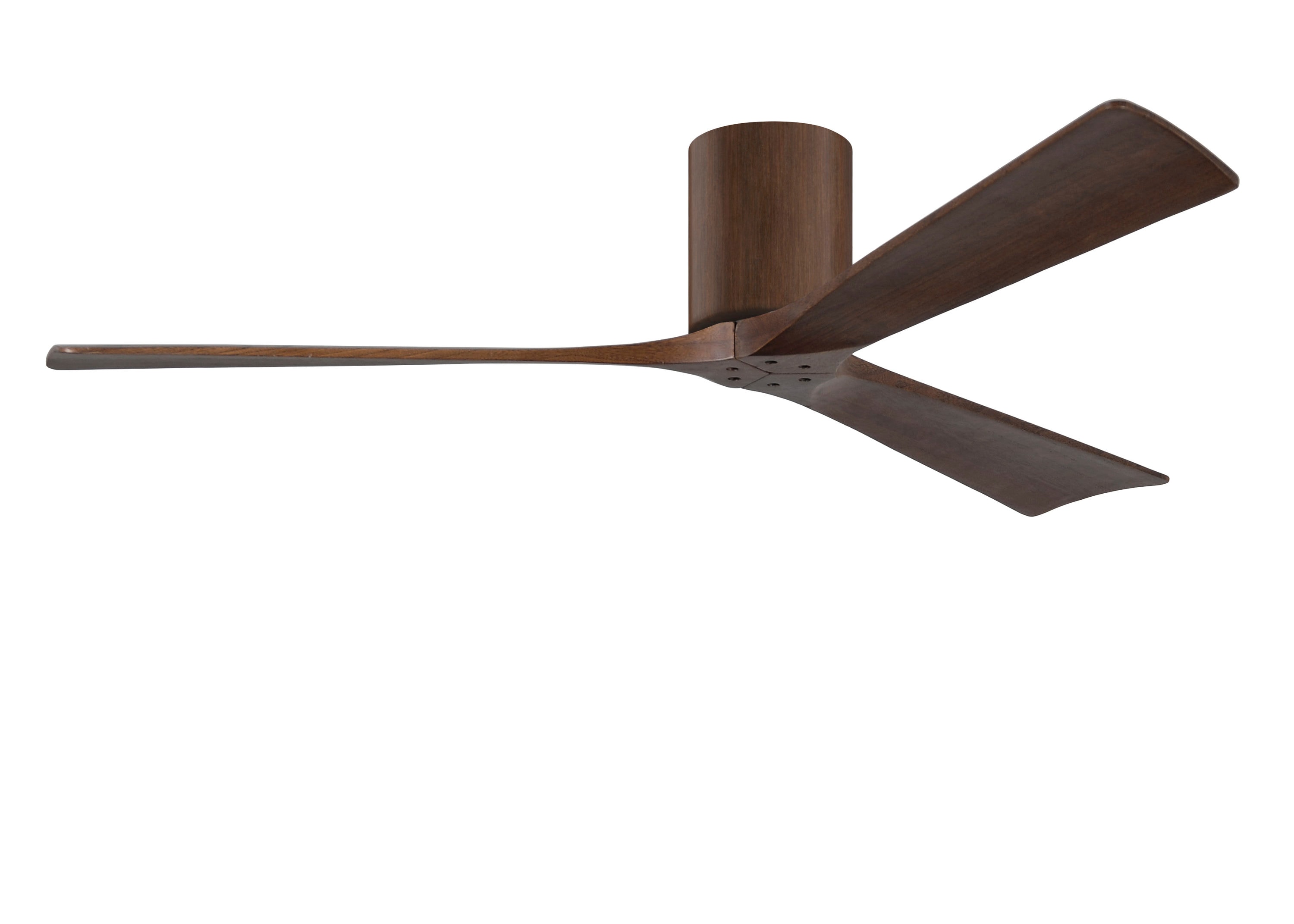 Matthews Fan Company IR3H-WN-WA-60 Irene-3H 60-in Outdoor Flush Mount Walnut with Walnut Blades Ceiling Fan Without Light - Remote Included ( 3 -Blade )