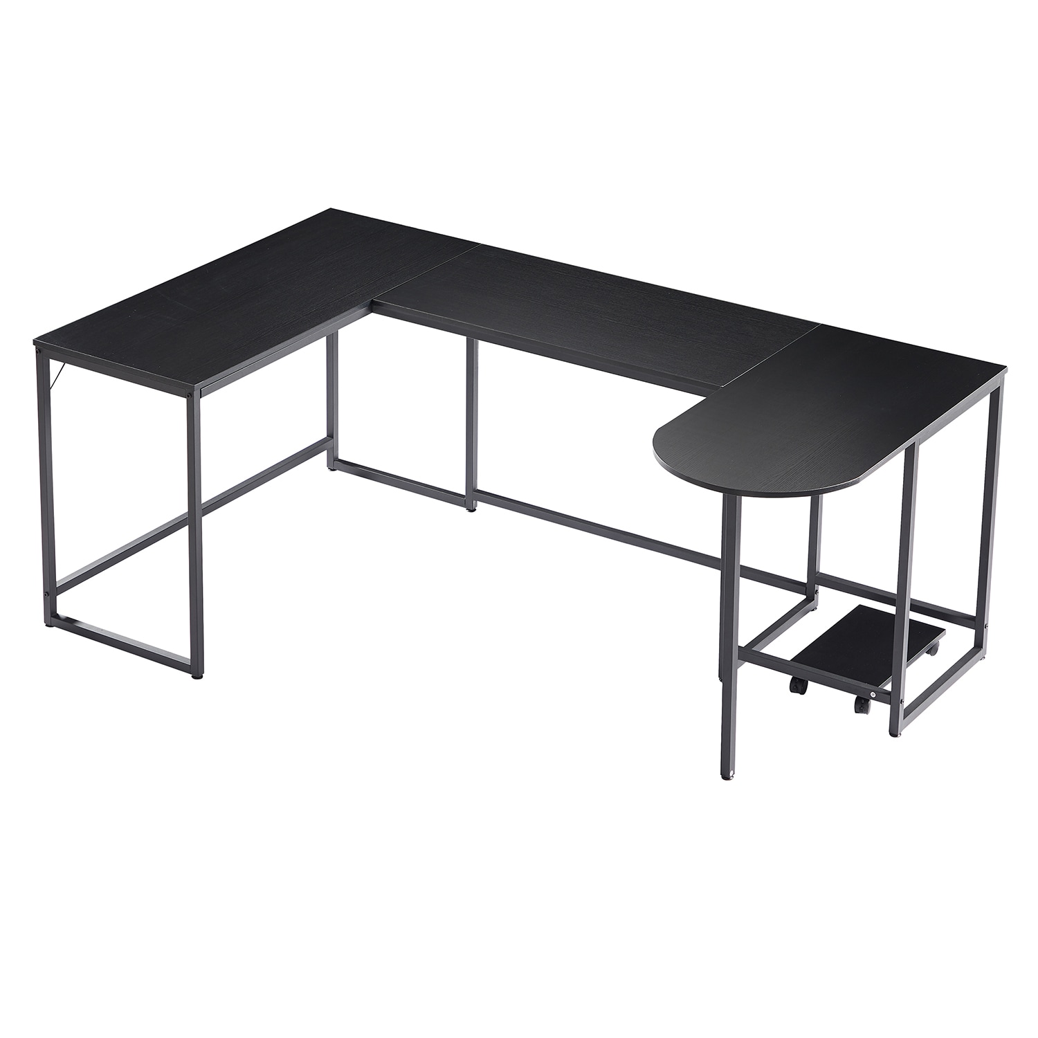 GZMR U-Shaped Computer Desk 78.7-in Black Modern/Contemporary U-shaped ...