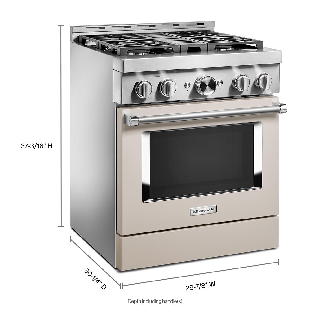 Premier 30 in. 3.9 cu. ft. Oven Freestanding Gas Range with 5 Open Burners  & Griddle - Bisque