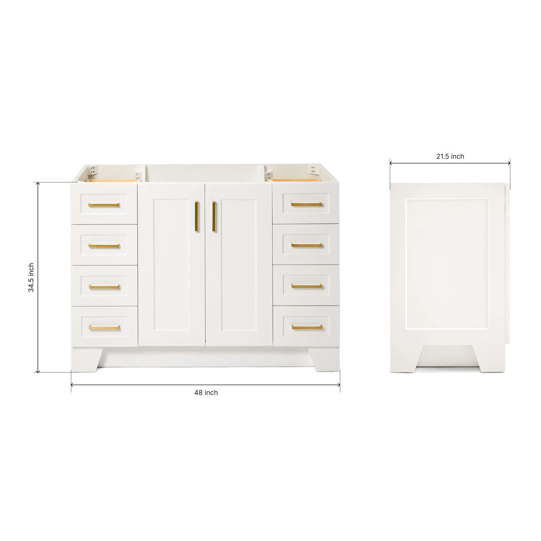 Taylor 48'' White Hardwood Single Bathroom Vanity