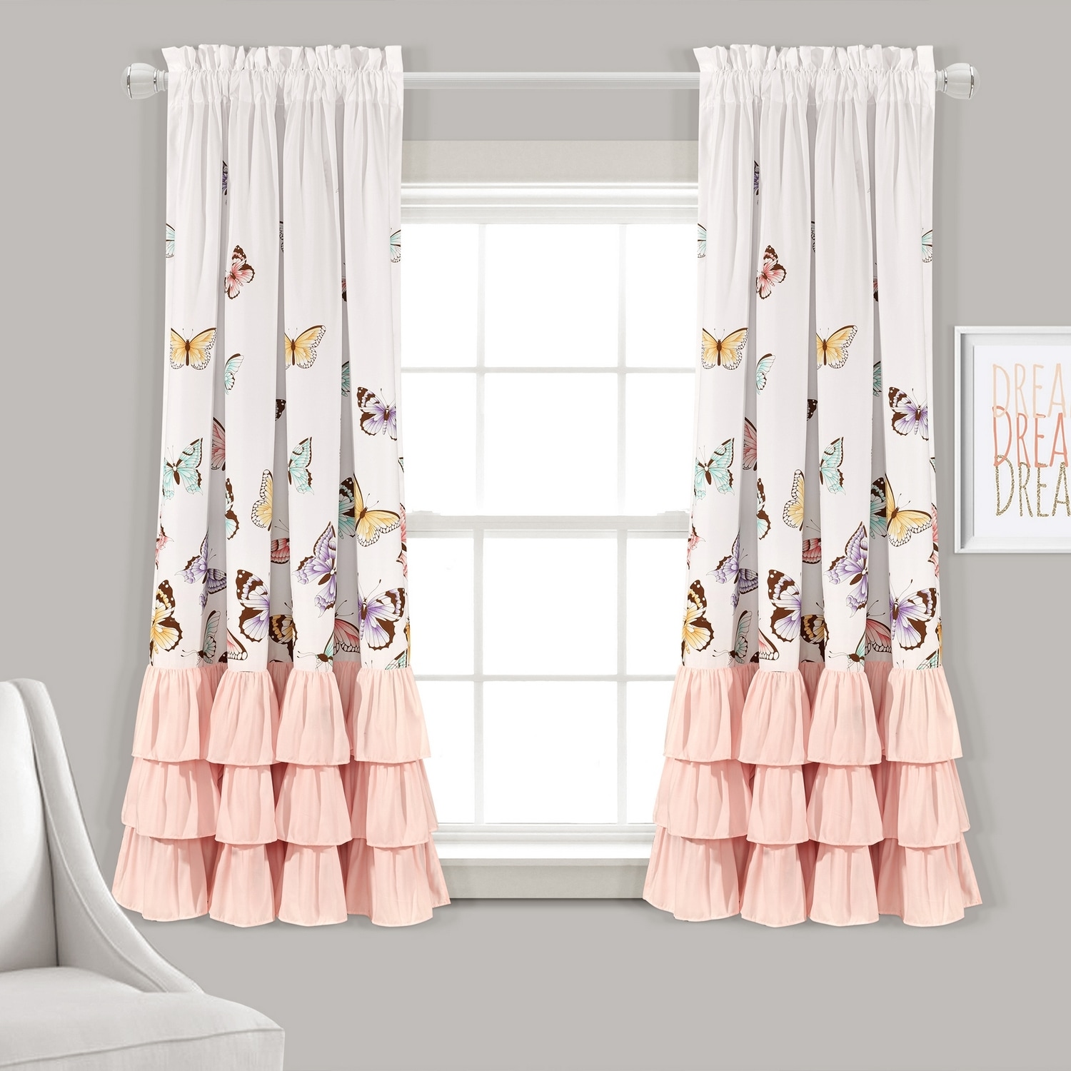 Lush Decor 16T006183 63-Inches Pink Rod pocket Curtain panel pair