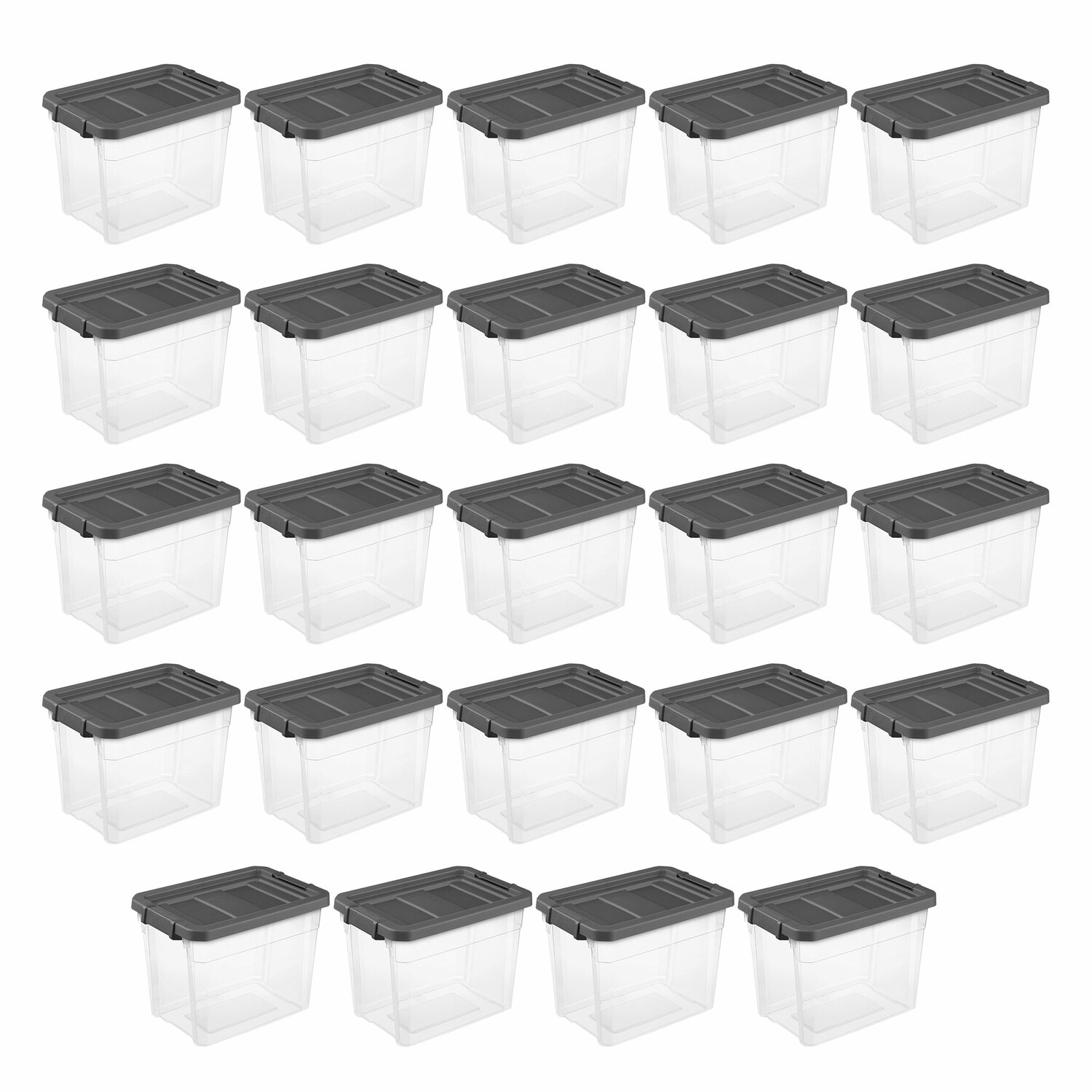 Sterilite 25 qt Capacity Clear Storage Tote w/ Latch Handles (24 Pack)