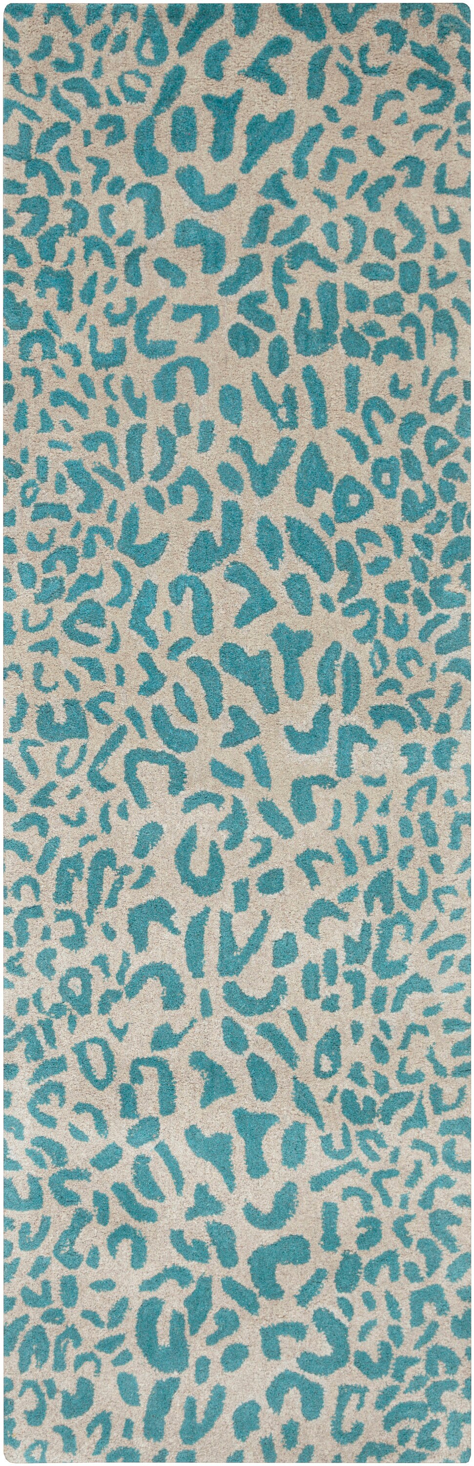 Surya ATH5120-312 Athena 3 X 12 (ft) Wool Teal Indoor Animal Print Lodge Runner Rug