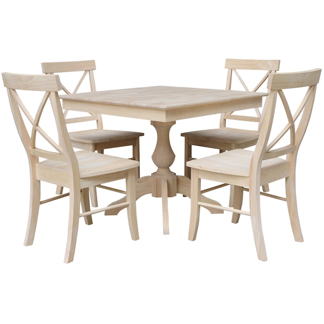 International Concepts Unfinished, Unfinished Wooden Dining Room Table And Chairs