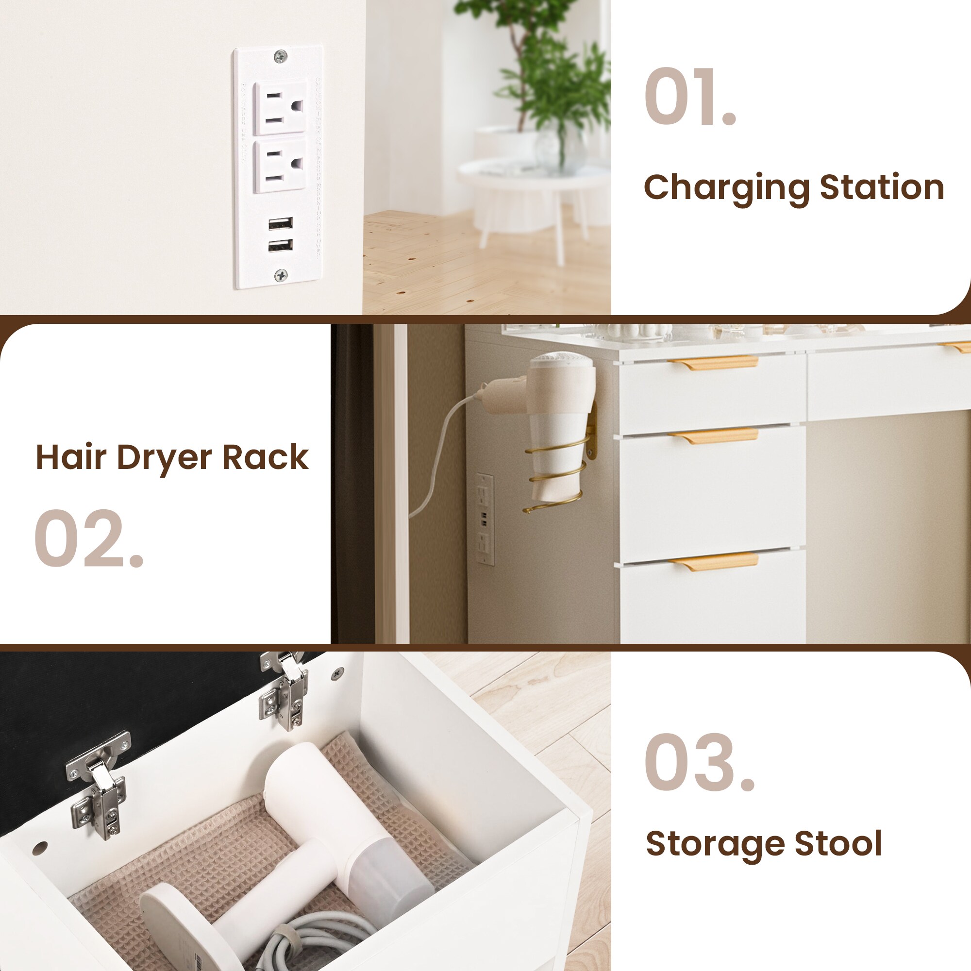 PamaPic SN-SZT-11D-WL1 Bedroom-Vanities - View #5