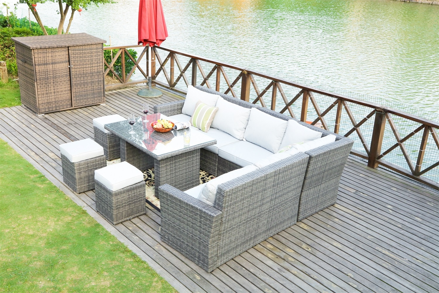 Direct Wicker DWS-1403-GRAY Patio-Conversation-Sets - View #2