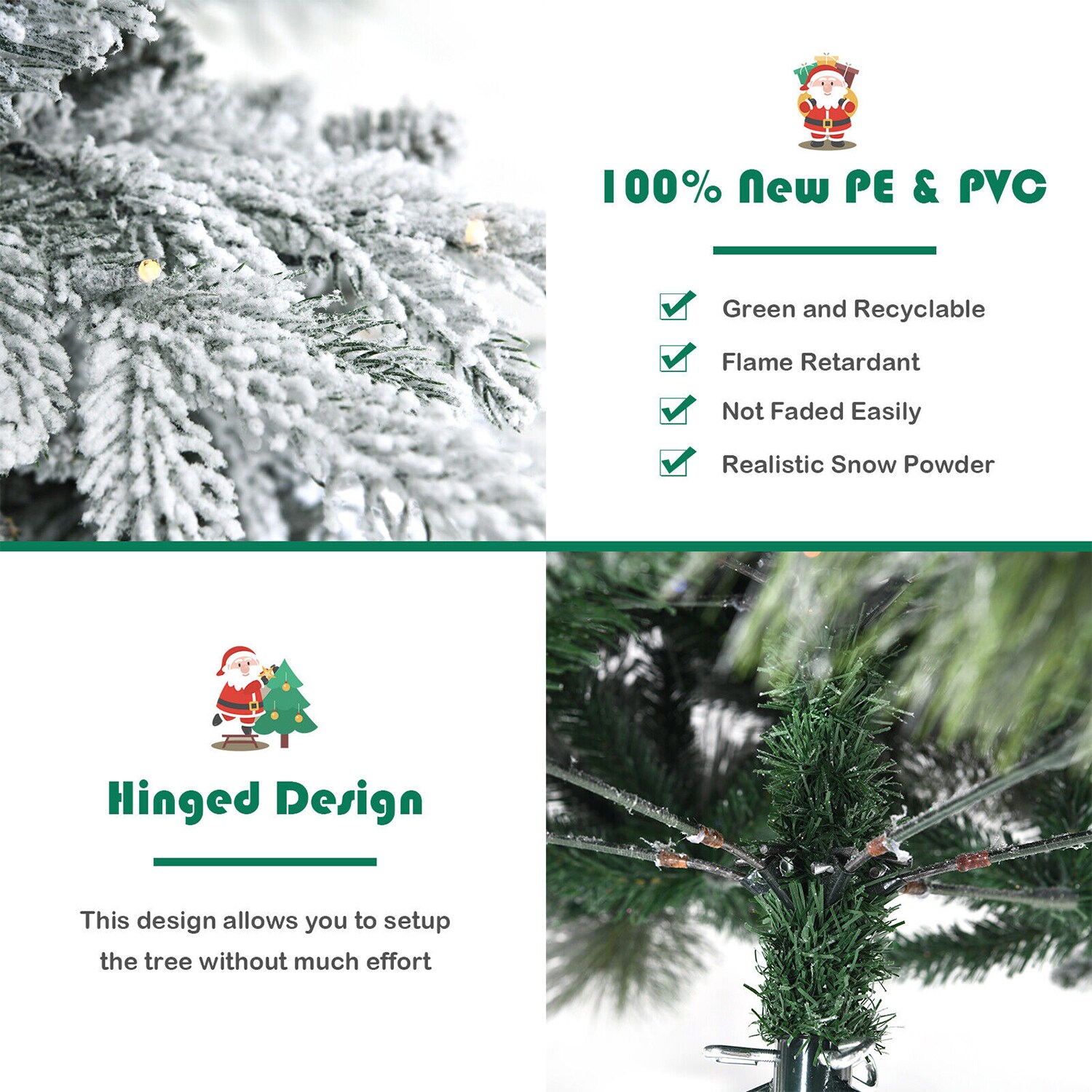 WELLFOR HYJ23570US Artificial-Christmas-Trees - View #3