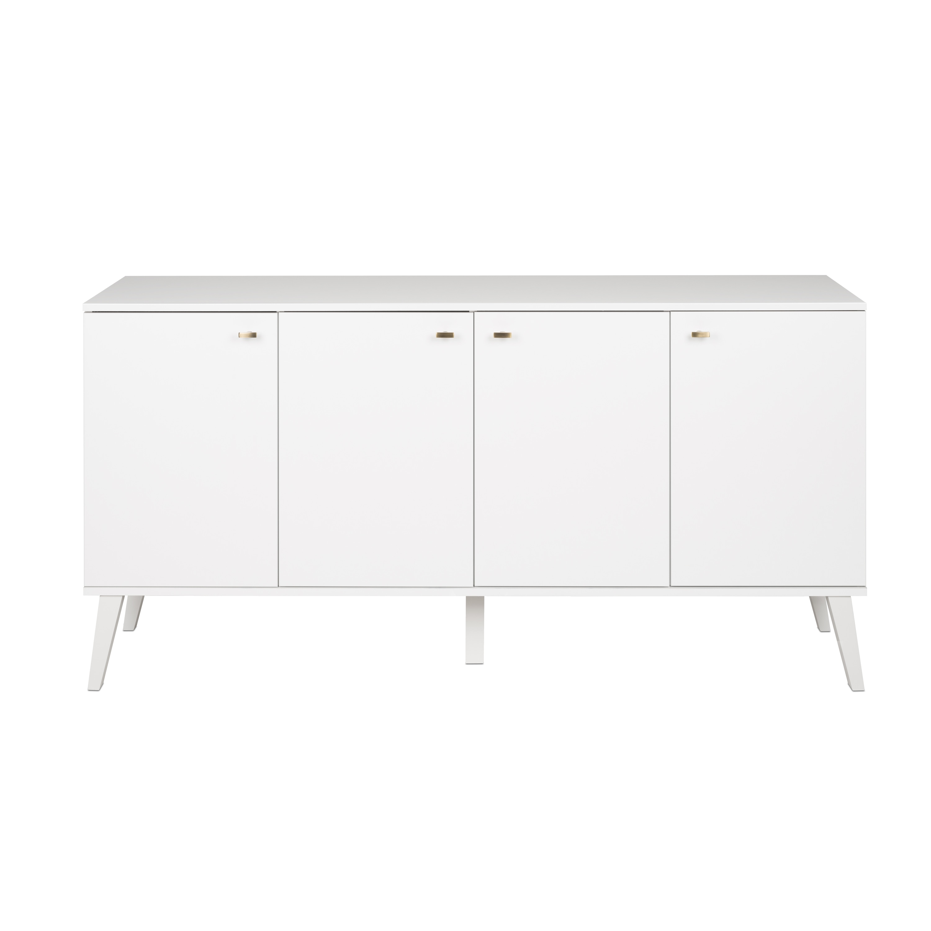 Prepac Contemporary/Modern White Pine Sideboard with Wine Storage in ...