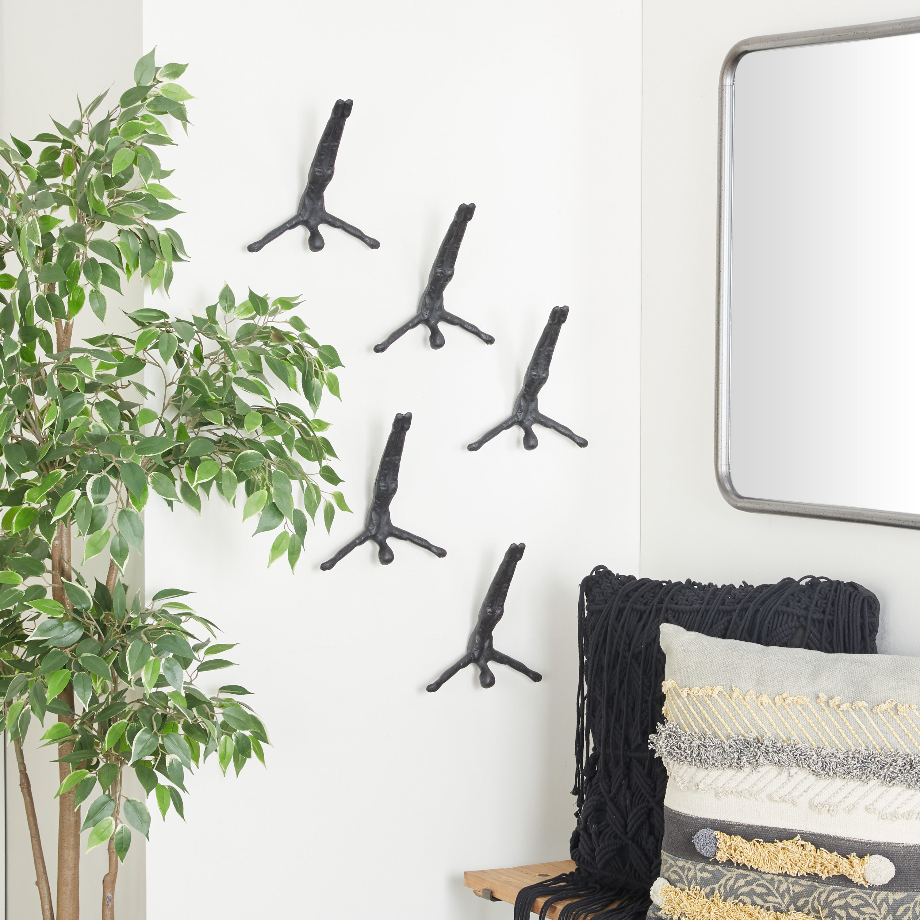 The Novogratz 88781 9-Inches W x 29-Inches H Aluminum People Divers Abstract Wall sculpture