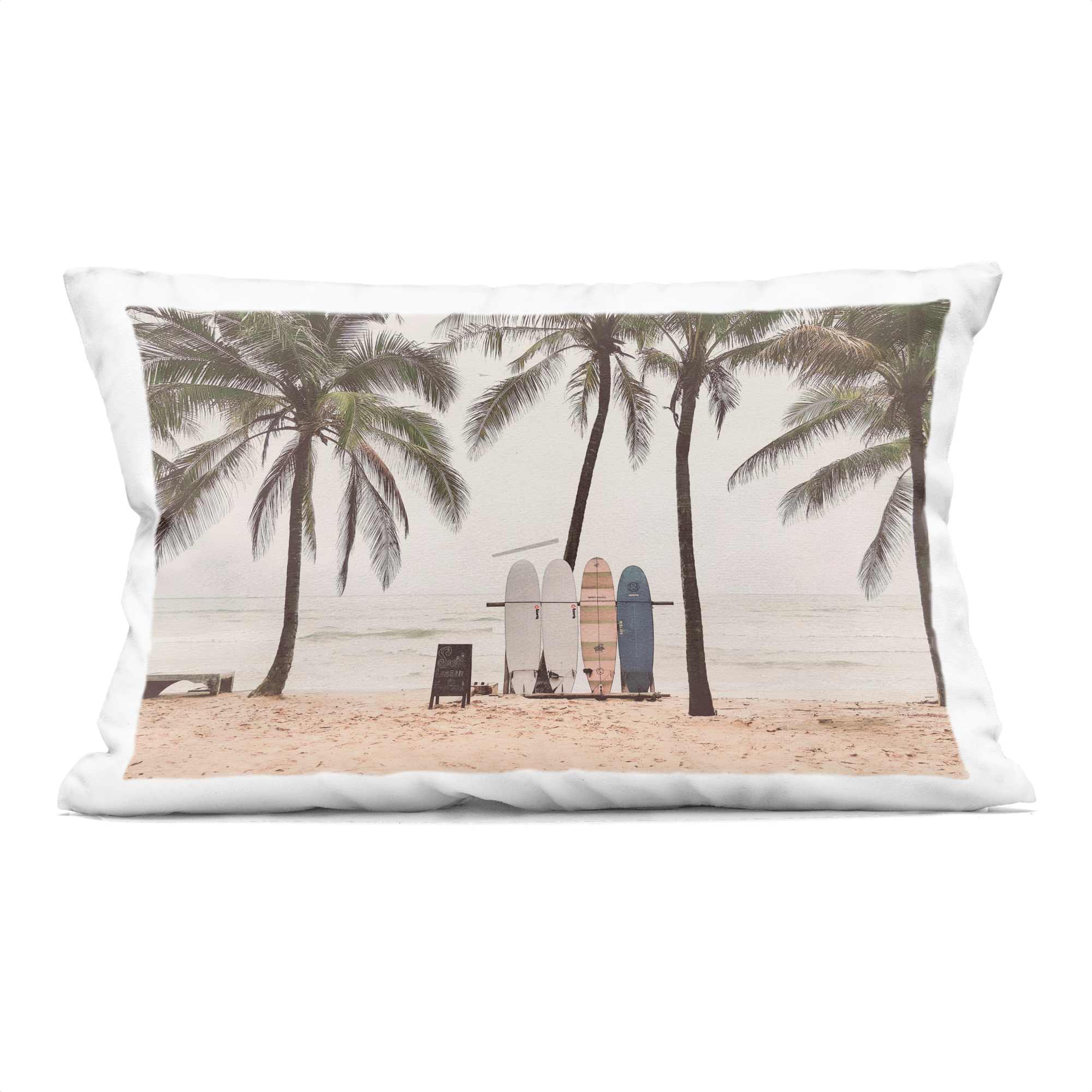 Stupell Industries PLQ-759-RCW-14X20 The Boards Surfer's Beach Decorative Printed Throw Pillow design by Sisi and Seb 14 x 7 x 20