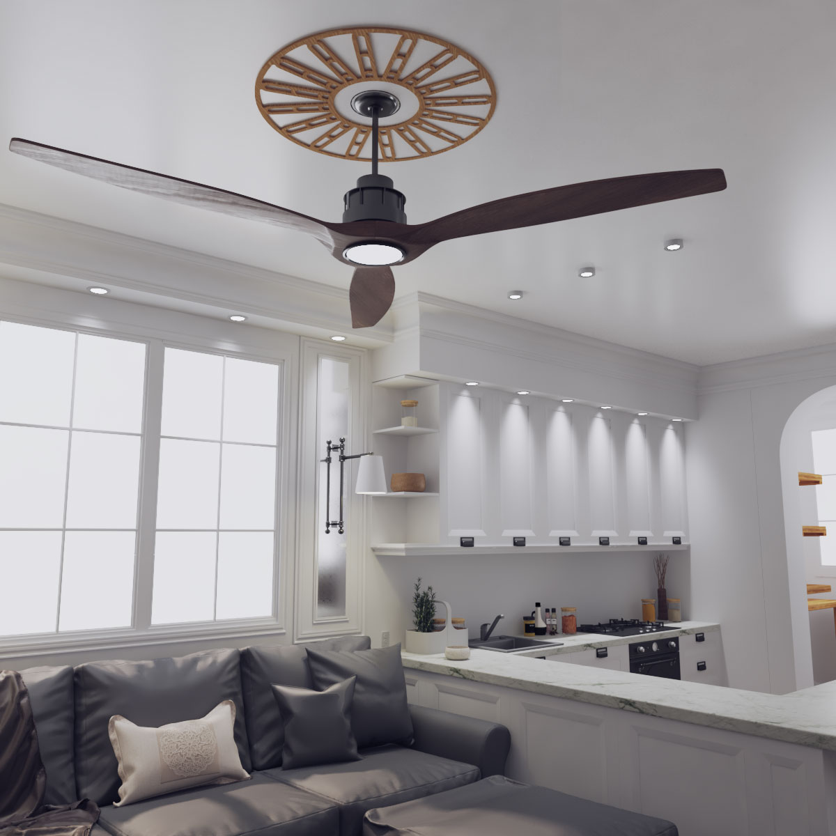 Ekena Millwork CMWP34X34X0250HHRO Ceiling-Medallions - View #8