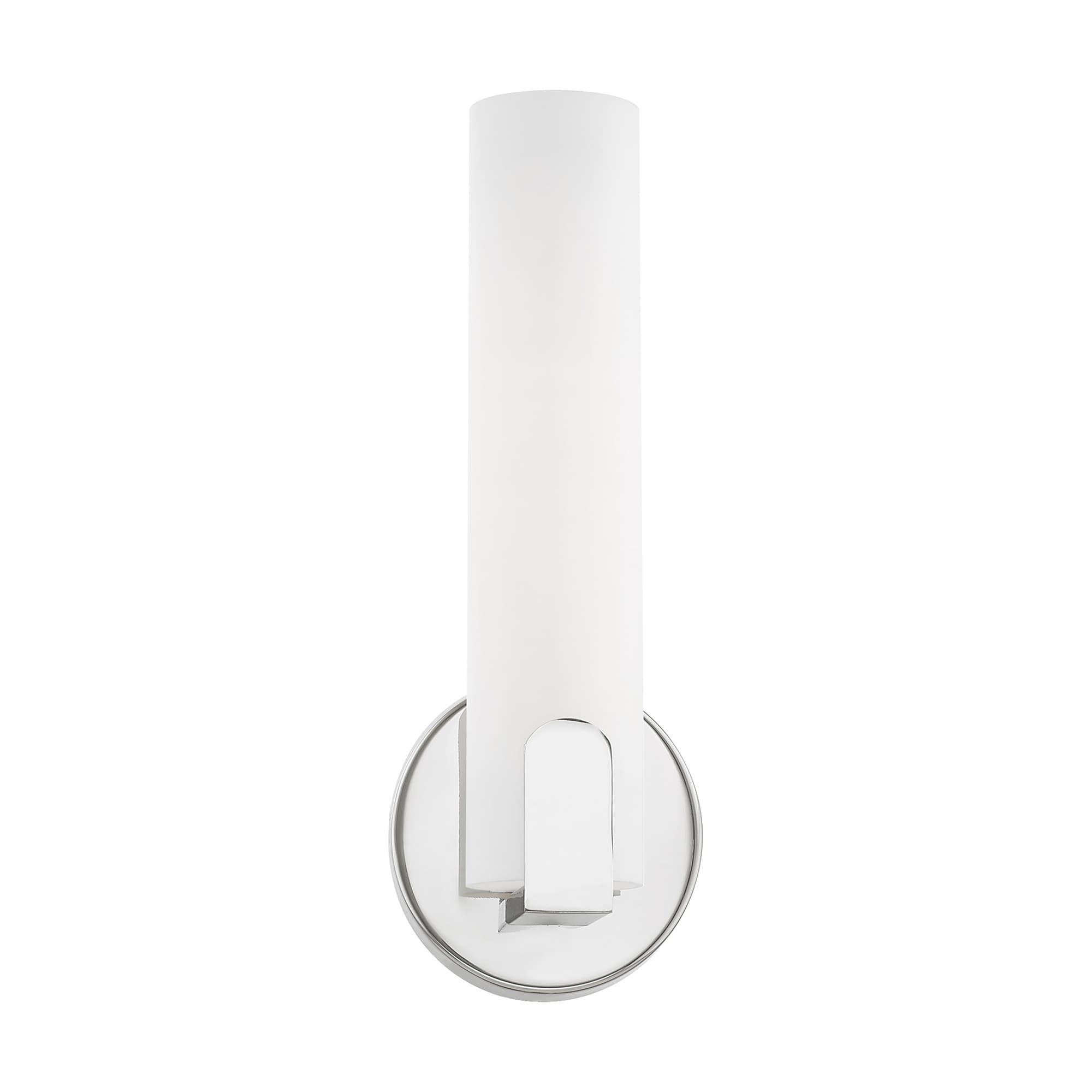 Sleek Polished Chrome LED Wall Sconce with Satin White Shade