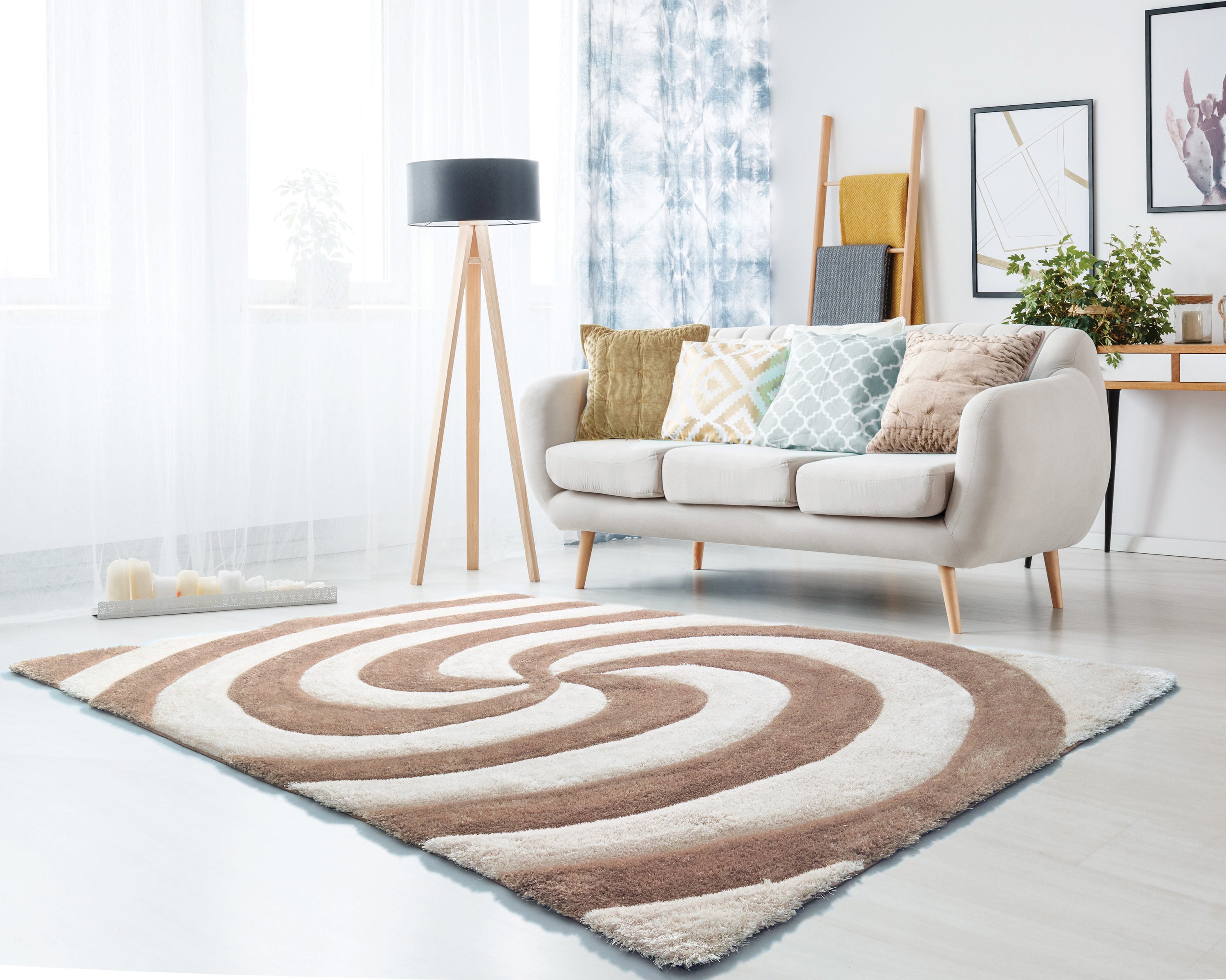 United Weavers Of America 2100 21726 24 Finesse 2 x 3 (ft) Polyester Beige Rectangular Indoor Geometric Area rug