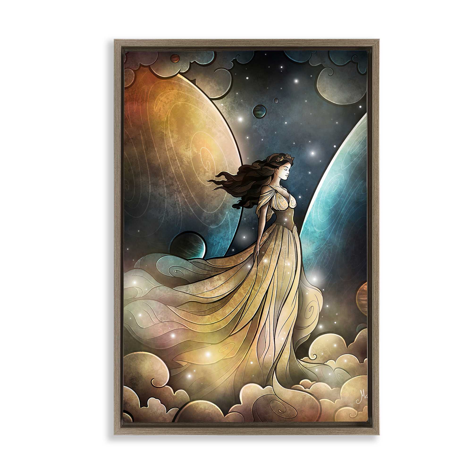 Stupell Industries BS-991-FFE-20X30 Heir of Heaven Portrait Brown Framed Floater Canvas Wall Art By Mandie Manzano 21 x 31