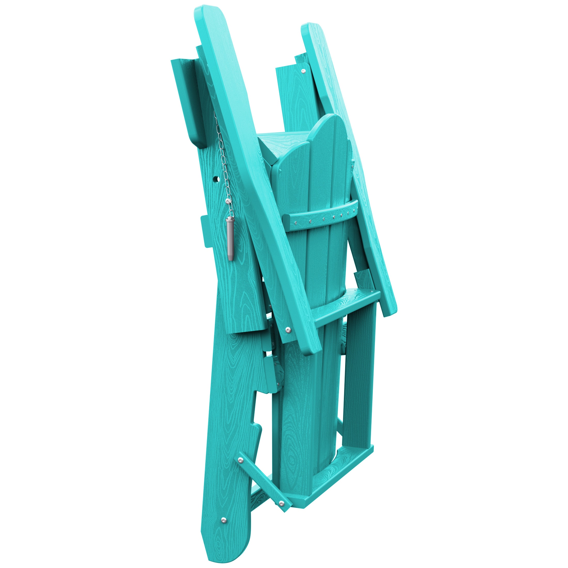 JEAREY YDQWY-ZD-TB Folding Patio Adirondack Chair Stackable Aruba Blue HDPE Frame Stationary Adirondack Chair with Blue Slat Seat