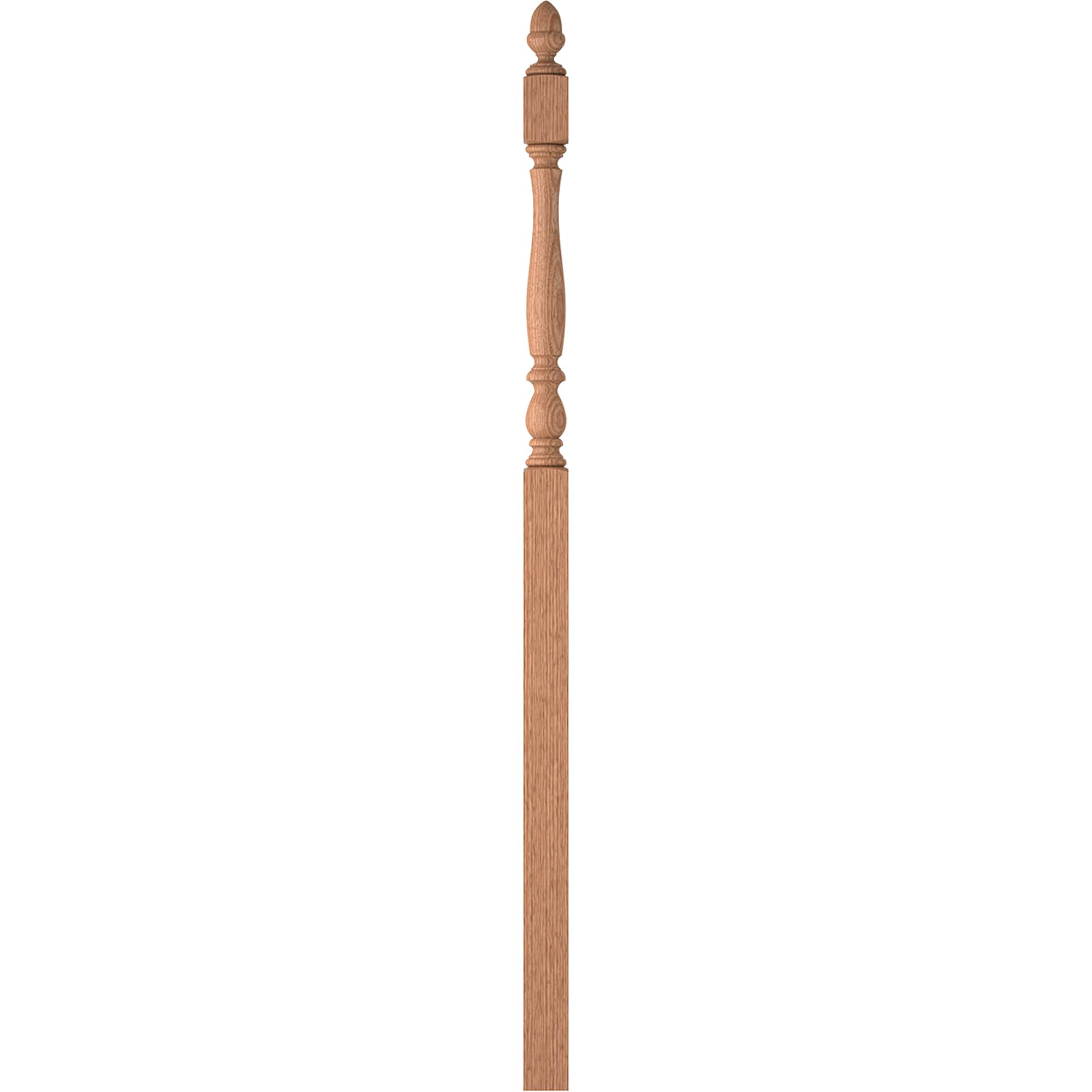 L.J. Smith Stair Systems LJP-3958-O Harbor 3.25-in x 77.75-in Unfinished Red oak Intermediate Stair Newel Post