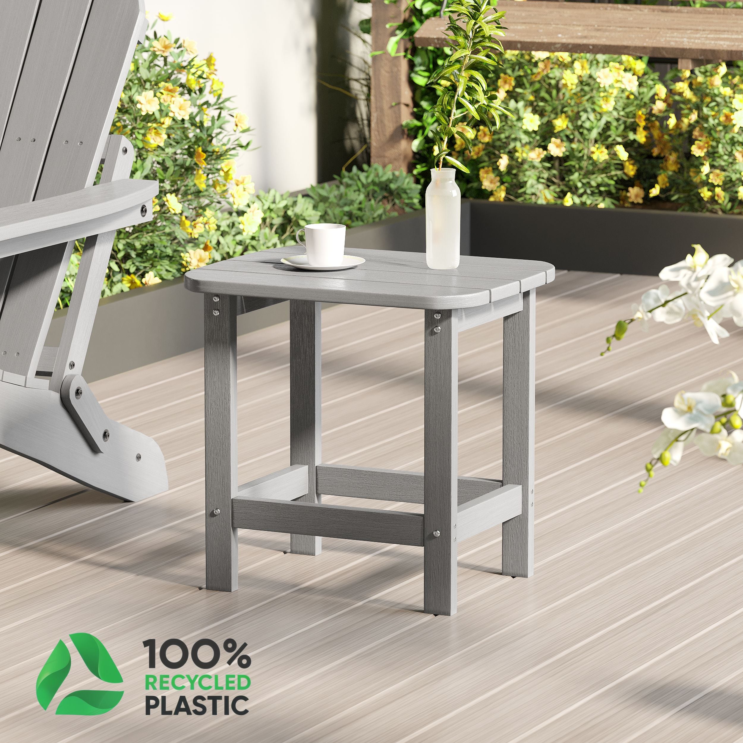 ACEGOSES LW-ETA-E16LY Patio End Table Rectangle Outdoor End 15-in W x 18.7-in L