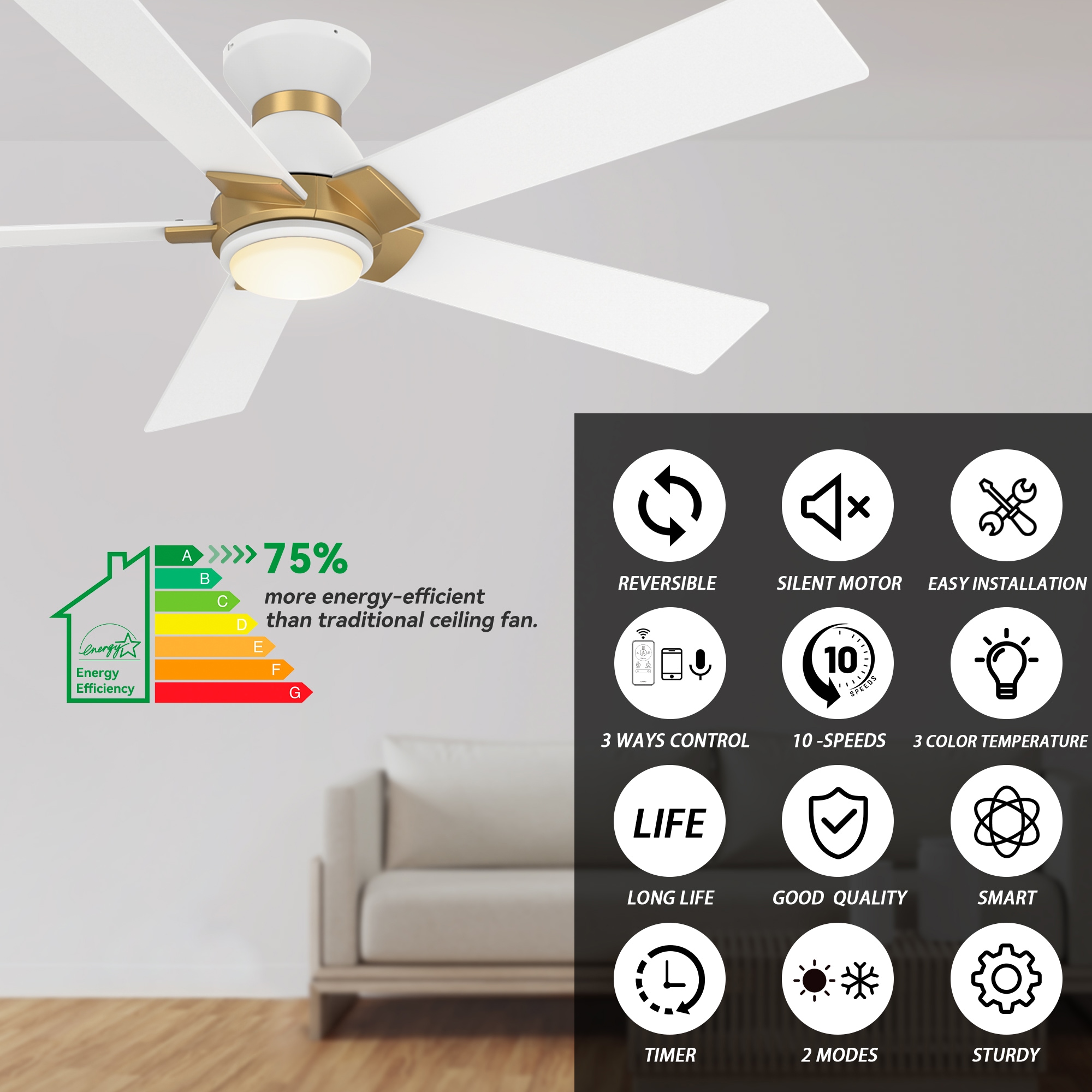 CARRO USA LS485J1-L11-W1-1G-FM Ceiling-Fans - View #5