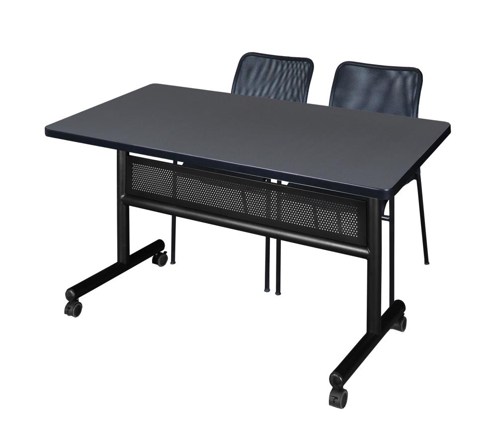 Regency MKFTM4830GY75BK Training Gray 4-Person Training Table (48-in W x 29-in H)