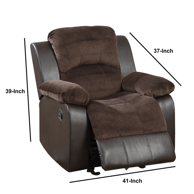 Benzara Brown Upholstered Recliner in the Recliners department at Lowes.com