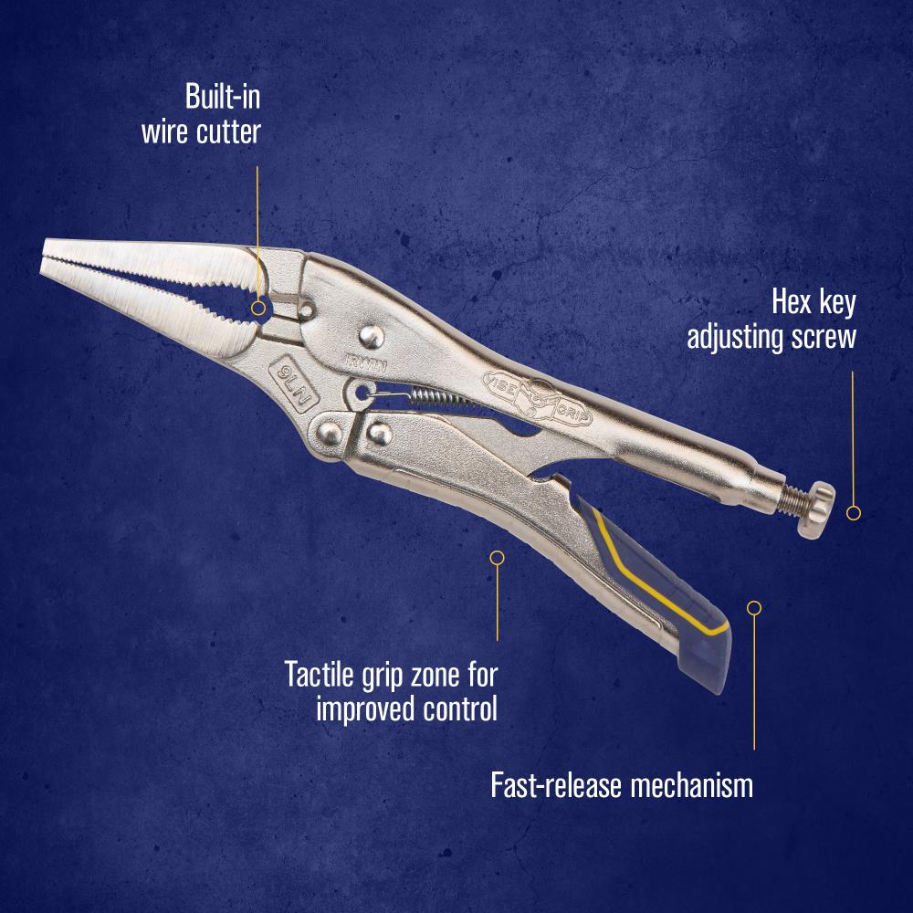 IRWIN VISE-GRIP Fast Release 9-in Long Nose Locking Pliers with Wire Cutter  