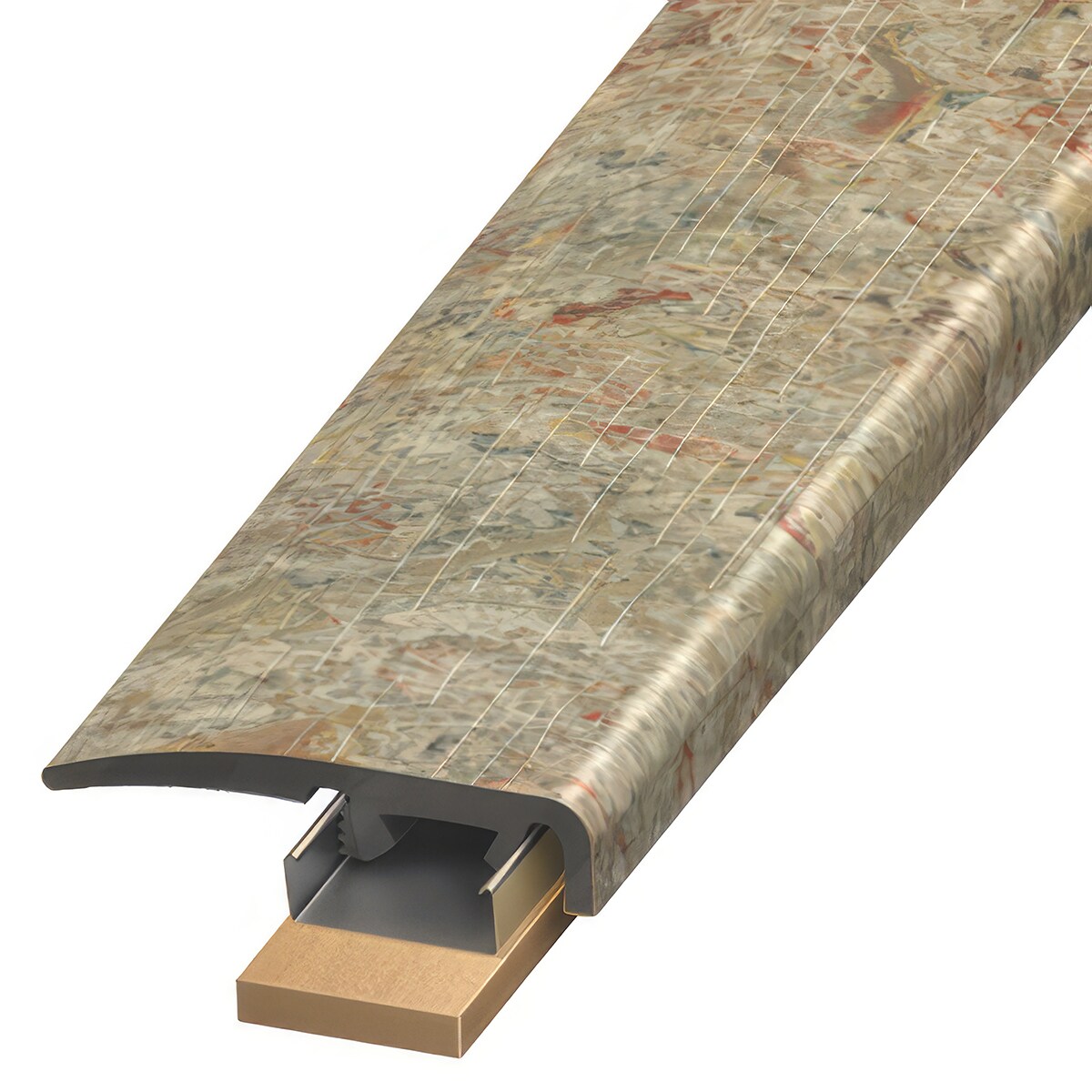 Versatrim SCAP-116539 Marmoleum Forbo-Marmoleum-Agate Prefinished 0.3125-in T x 1.375-in W x 94-in L PVC End cap