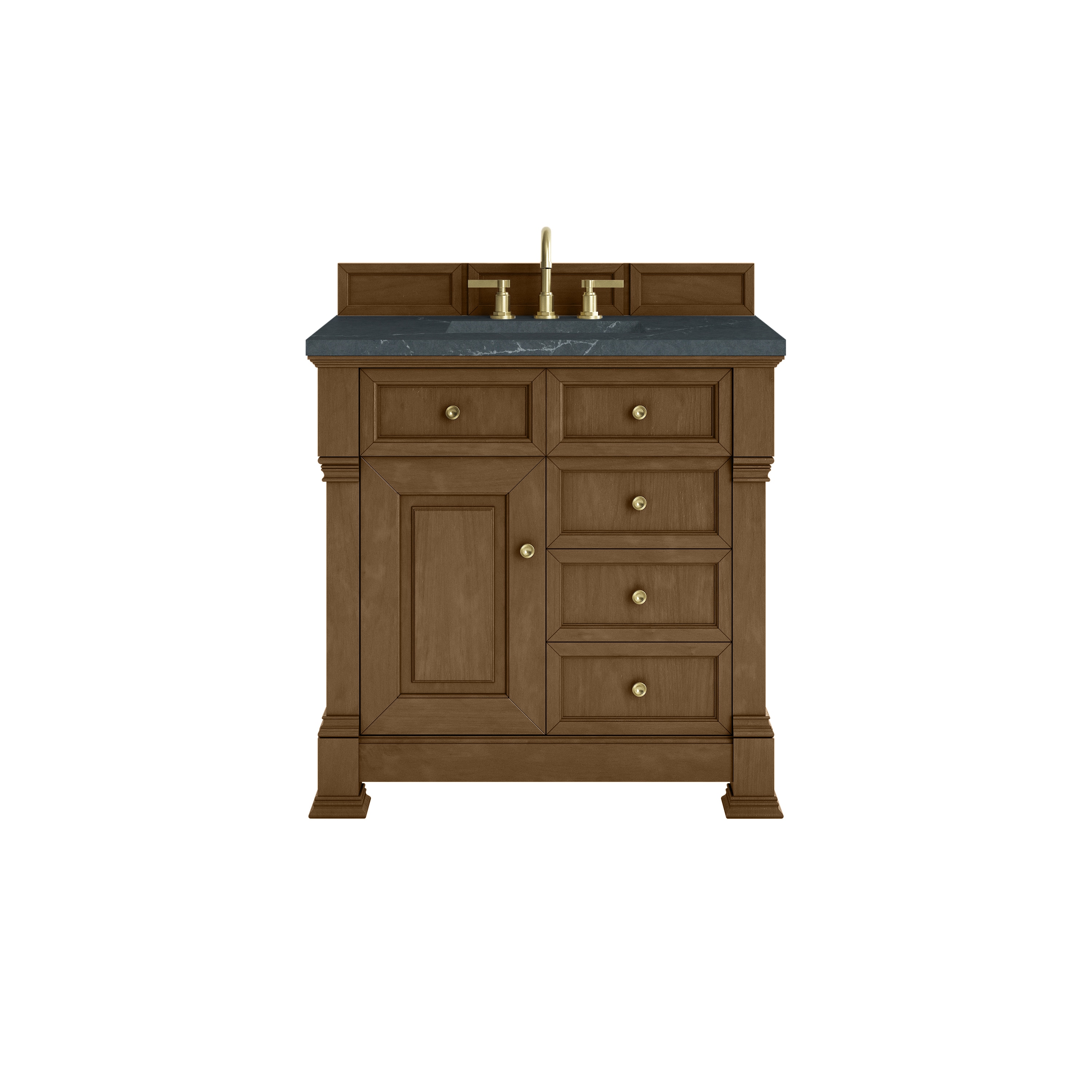 James Martin Vanities - Brookfield 36-in Honey Oak Undermount Single Sink Bathroom Vanity with Ch...